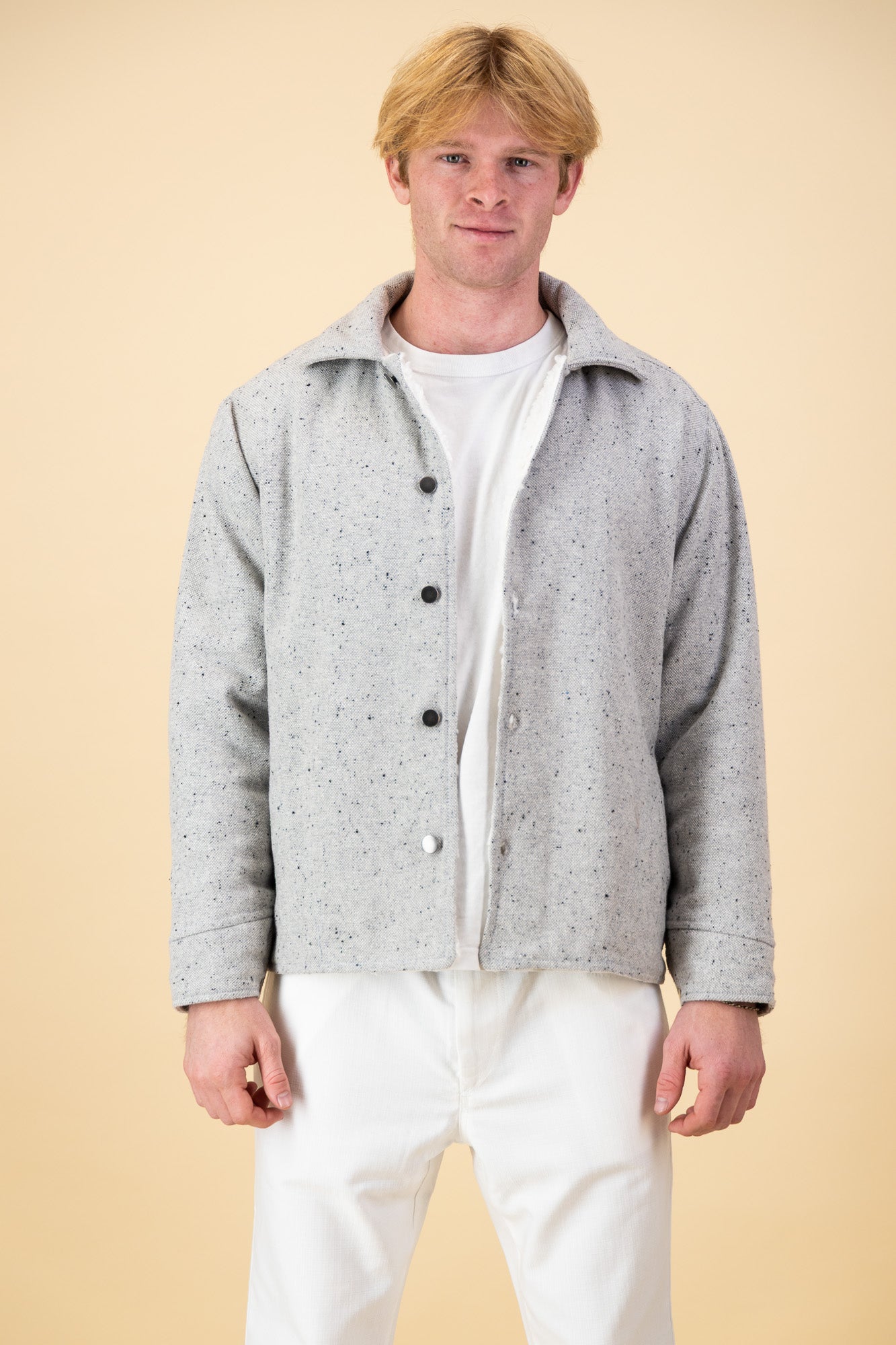 Shacket Wool Acrylic Light Grey Marle