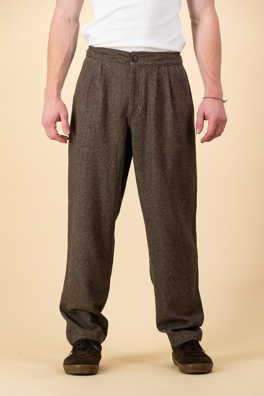 Comfort Vintage Pants Coffee Japanese Wool