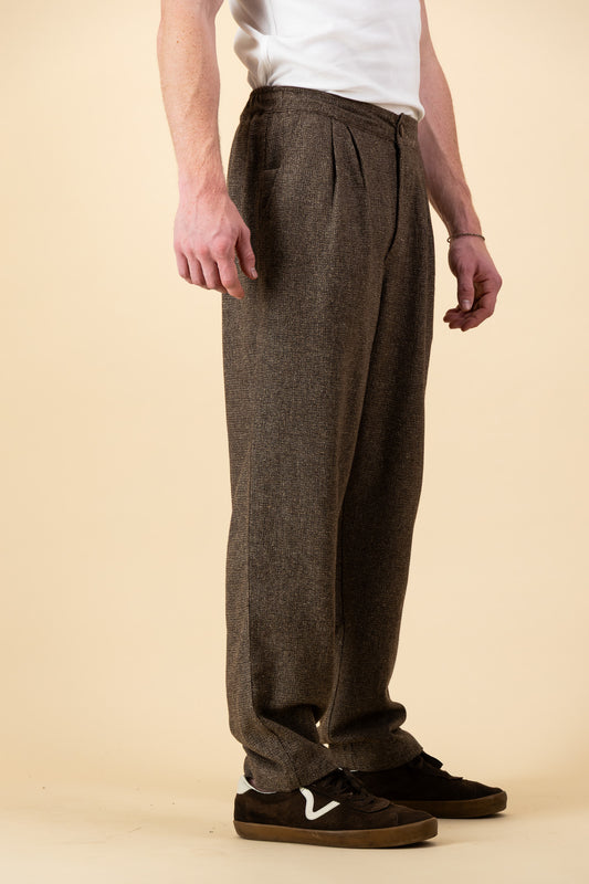 Comfort Vintage Pants Coffee Japanese Wool