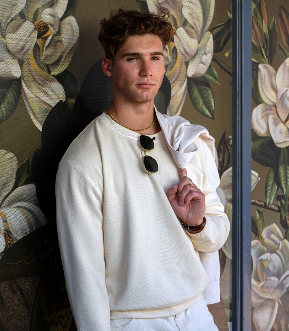 Cream Cotton Sweater and Jacket