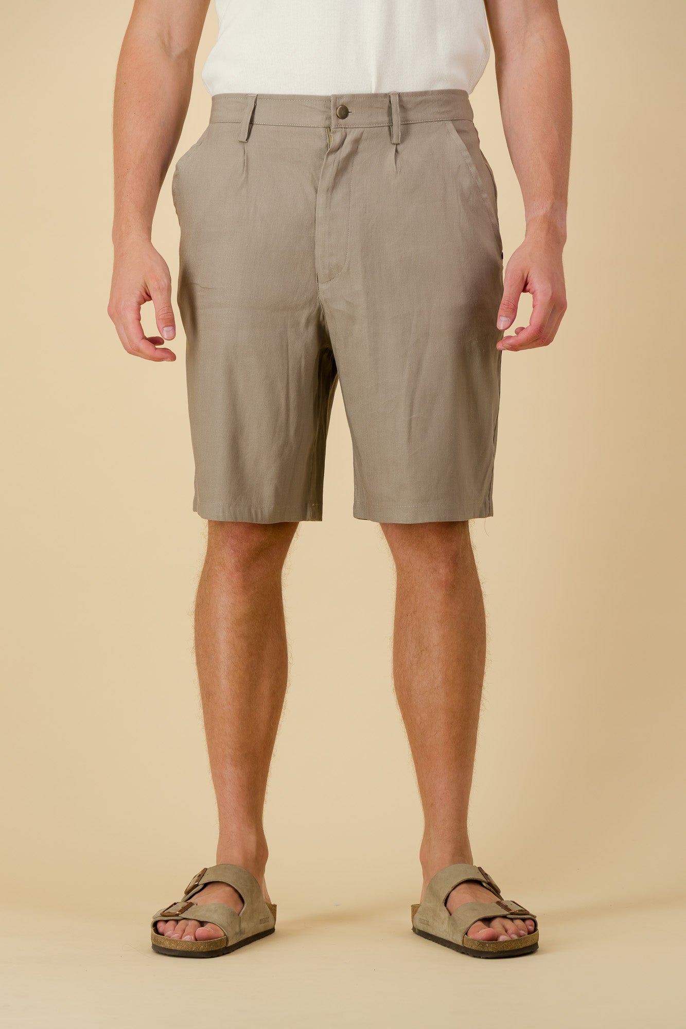 Bermuda Jorts Comfort Linen Taupe