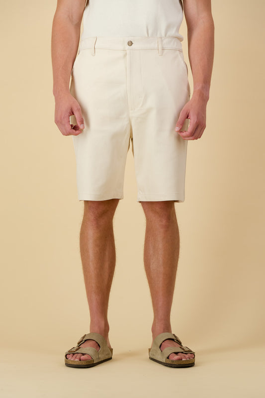Bermuda Jorts Cotton Denim Cream
