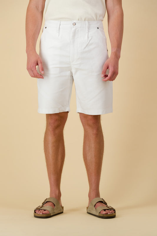 Bermuda Jorts Cotton Denim White