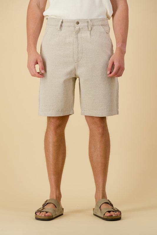 Bermuda Jorts Heavywight Linen Oat Melange