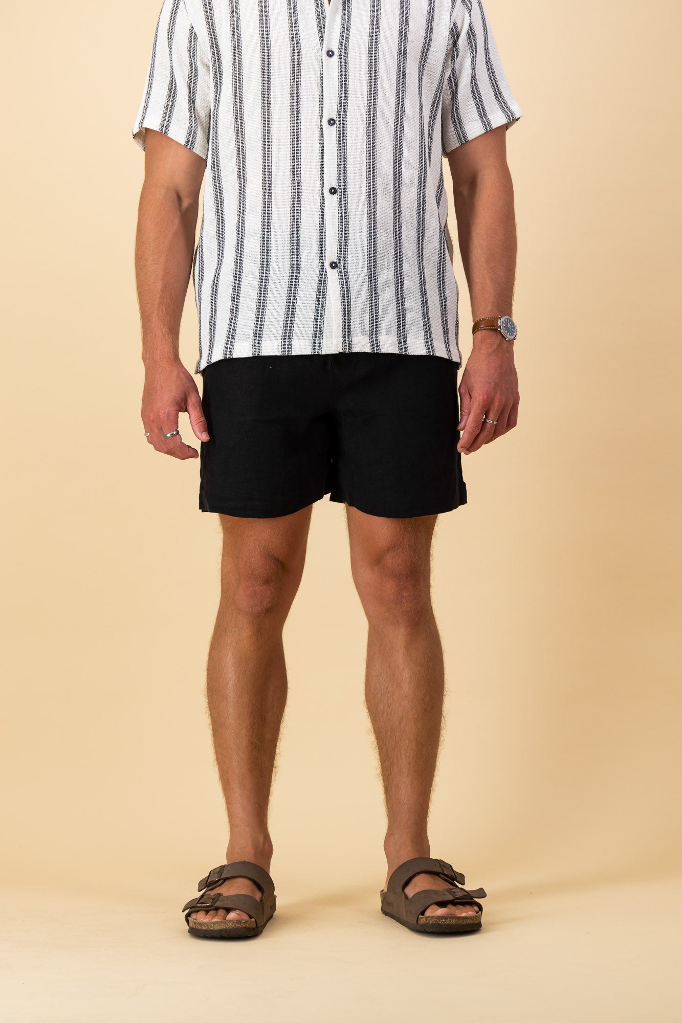 Linen Shorts Black