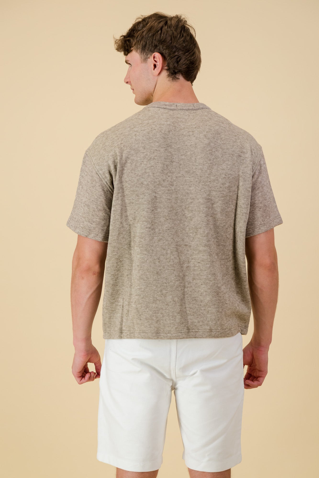 Cashmere-Feel Boxy T-Shirt Brown Melange