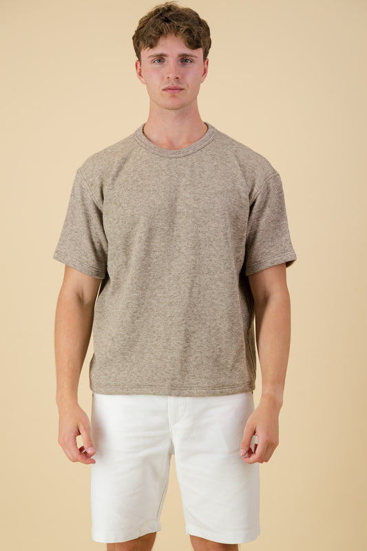Cashmere-Feel Boxy T-Shirt Brown Melange