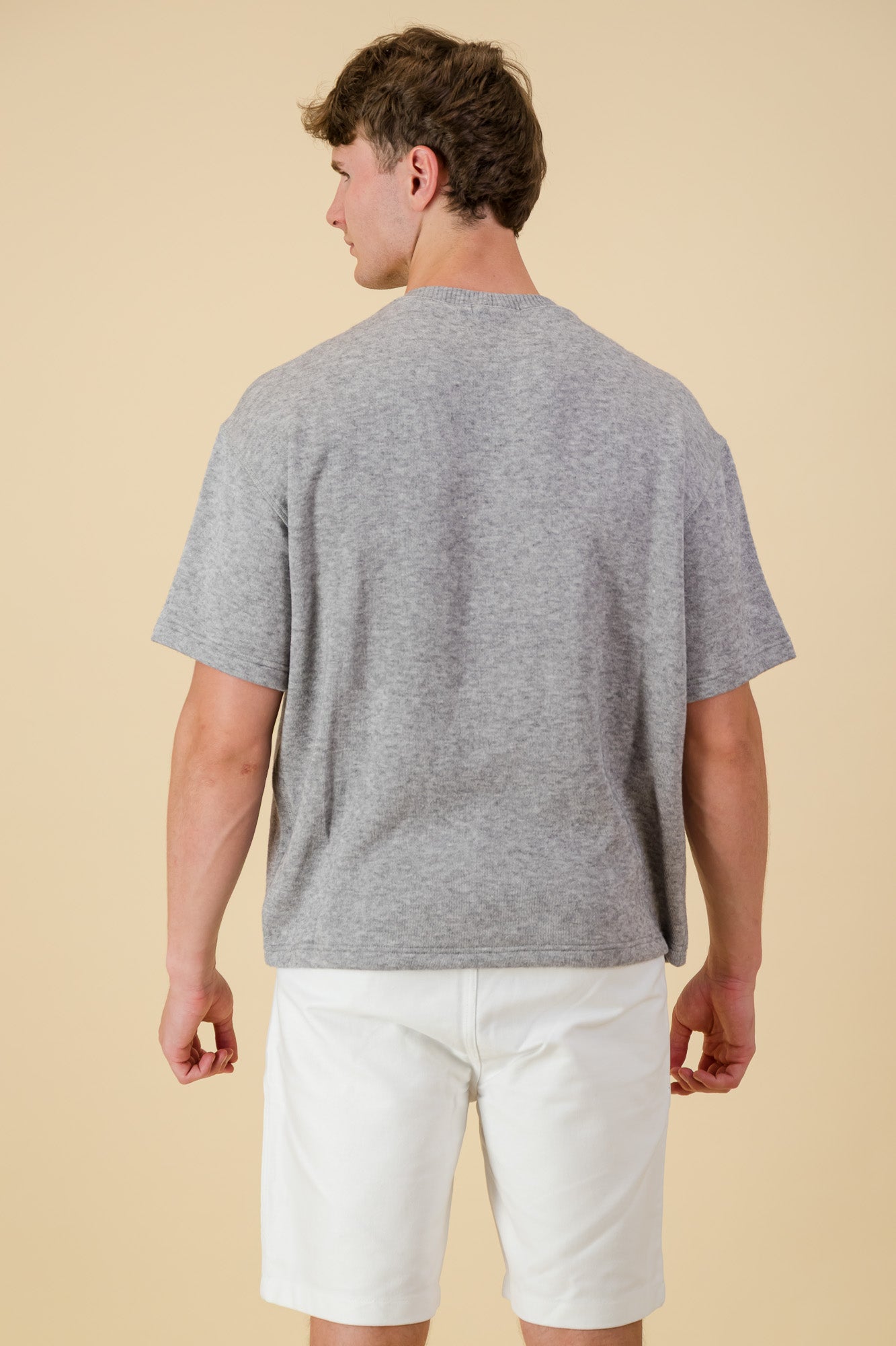Cashmere-Feel Boxy T-Shirt Grey