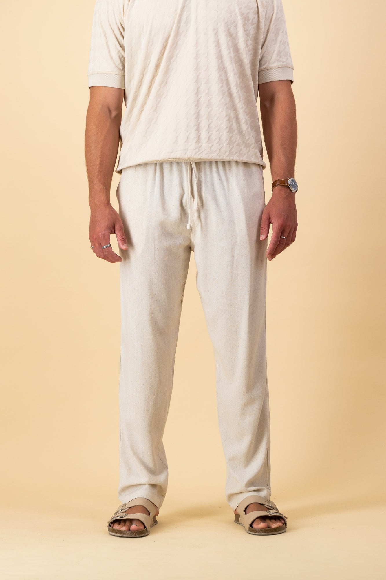 Linen Viscose Comfort Pants Oatmeal