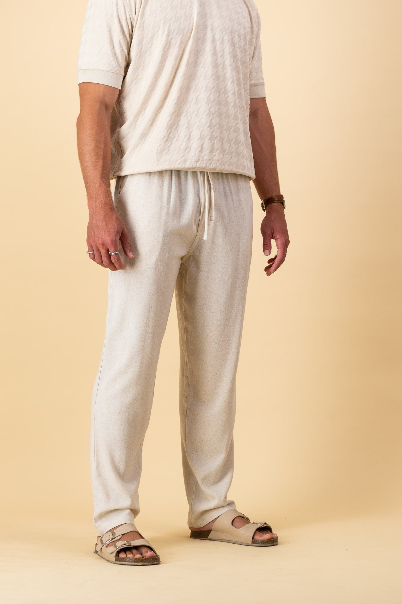 Linen Viscose Comfort Pants Oatmeal