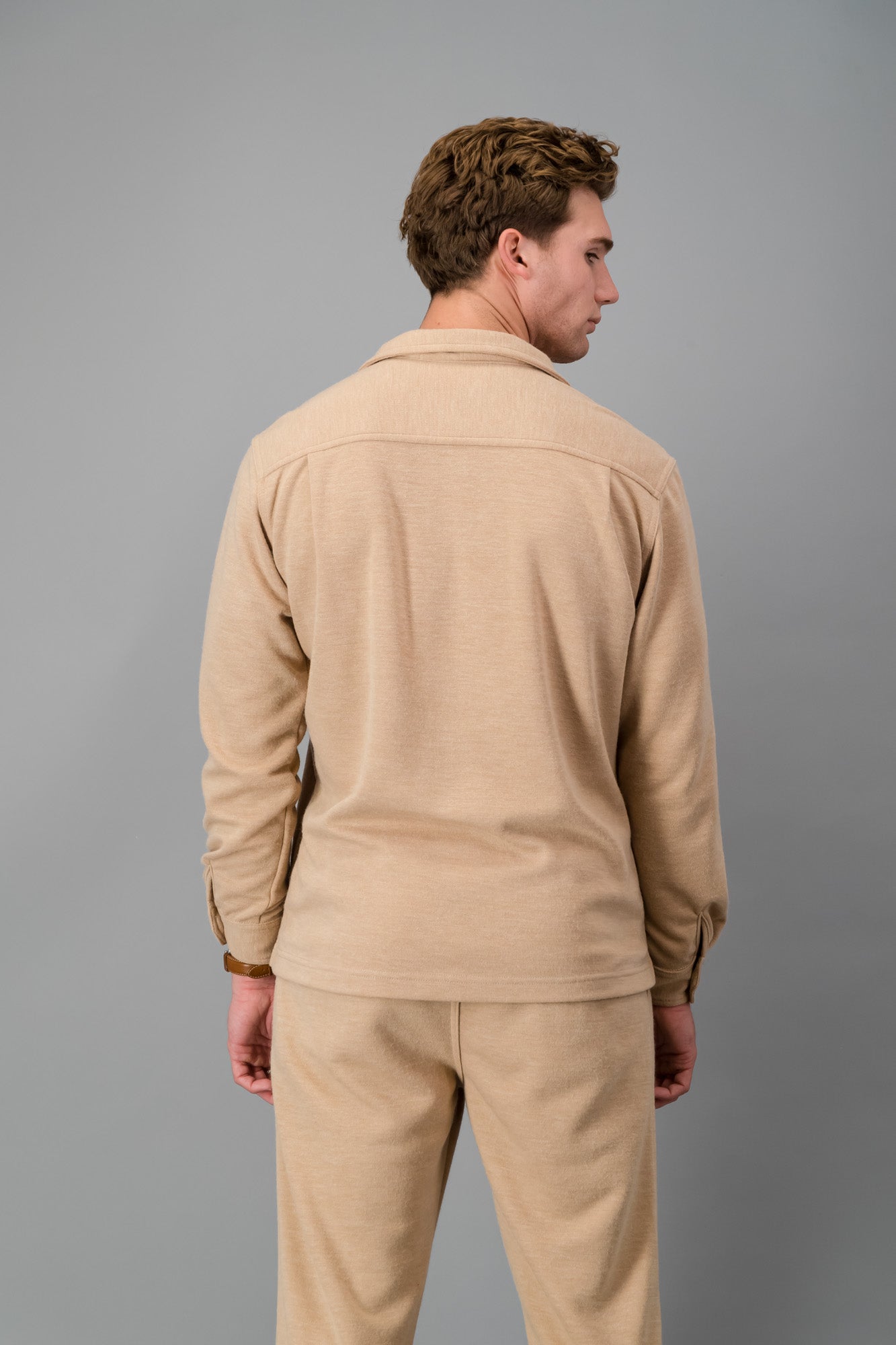 Overshirt Poly Brushed Knit Caramel