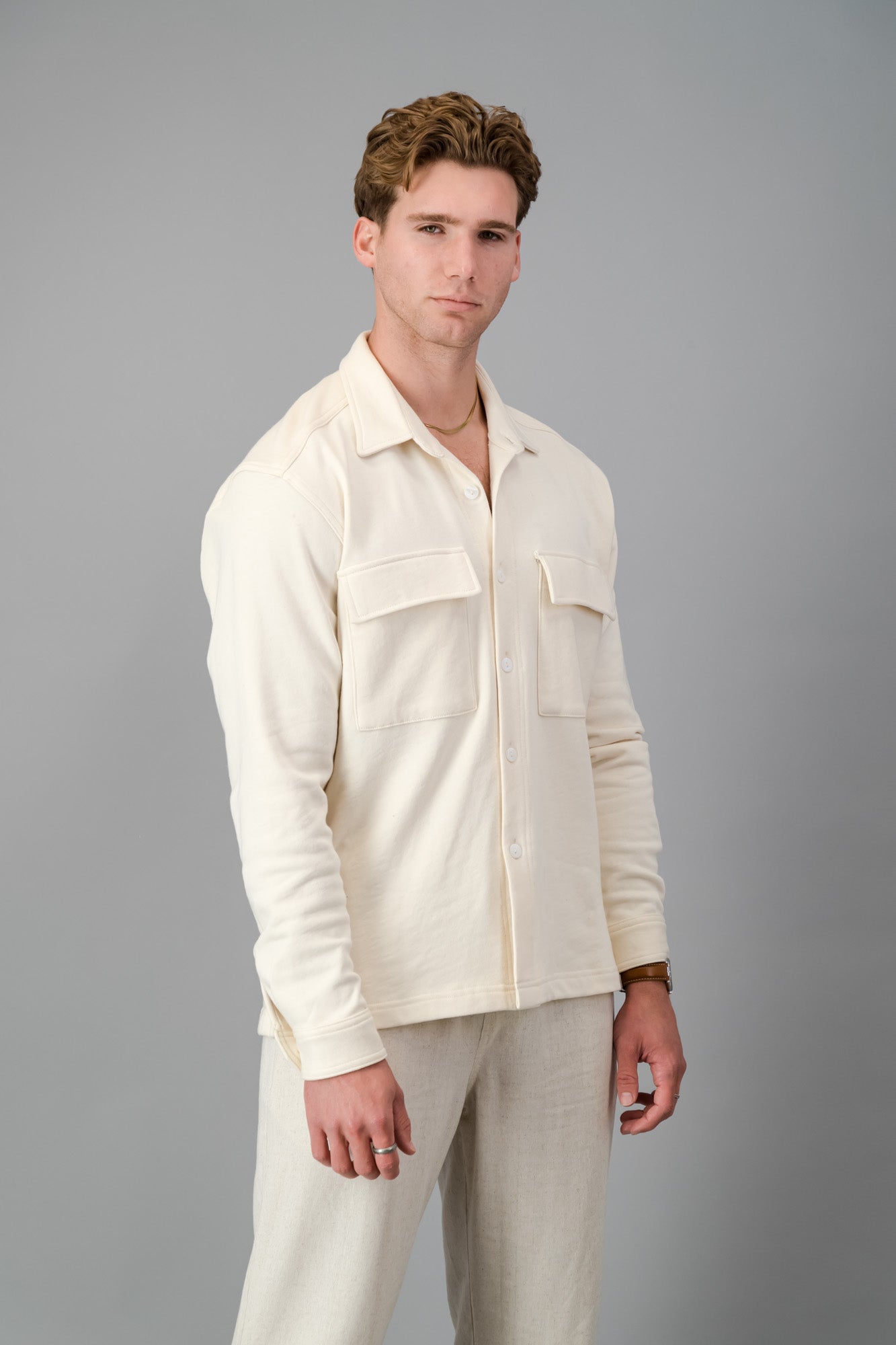 Overshirt Wool Blend Off-White