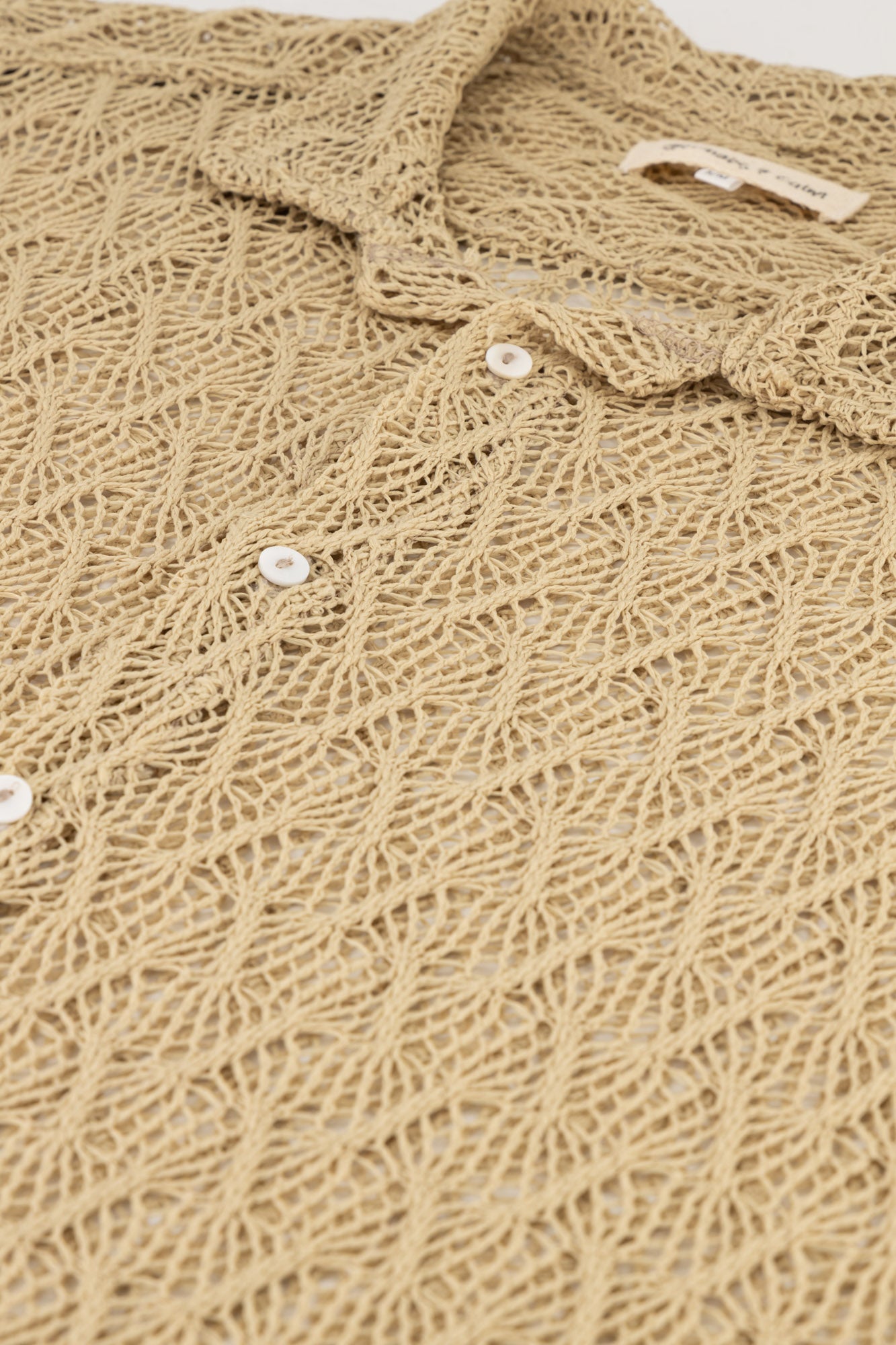 Cotton-rich Crochet Shirt Pollen