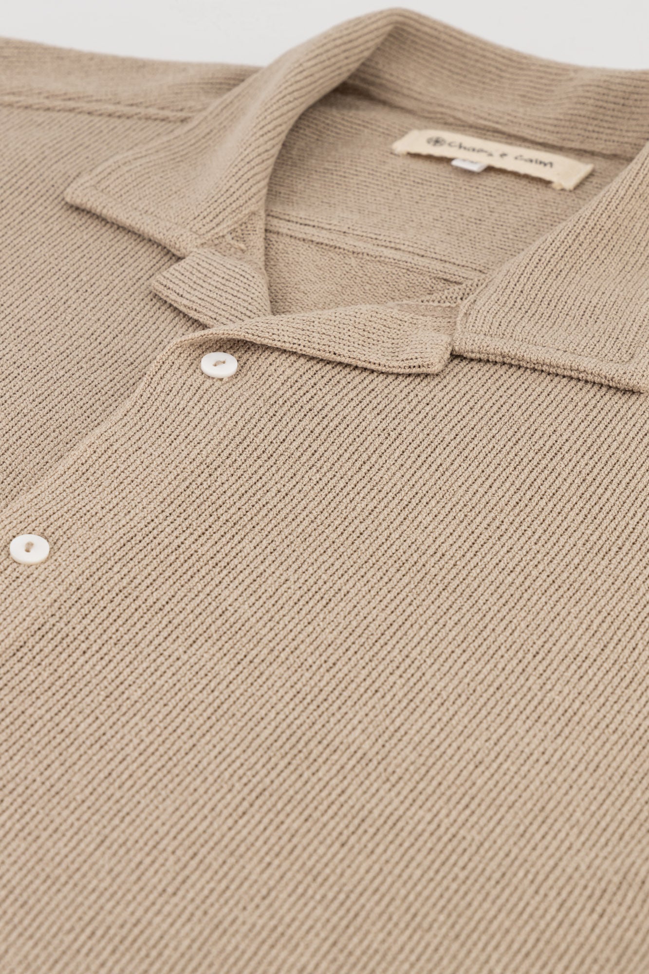 Poly Rib Knit Shirt Taupe