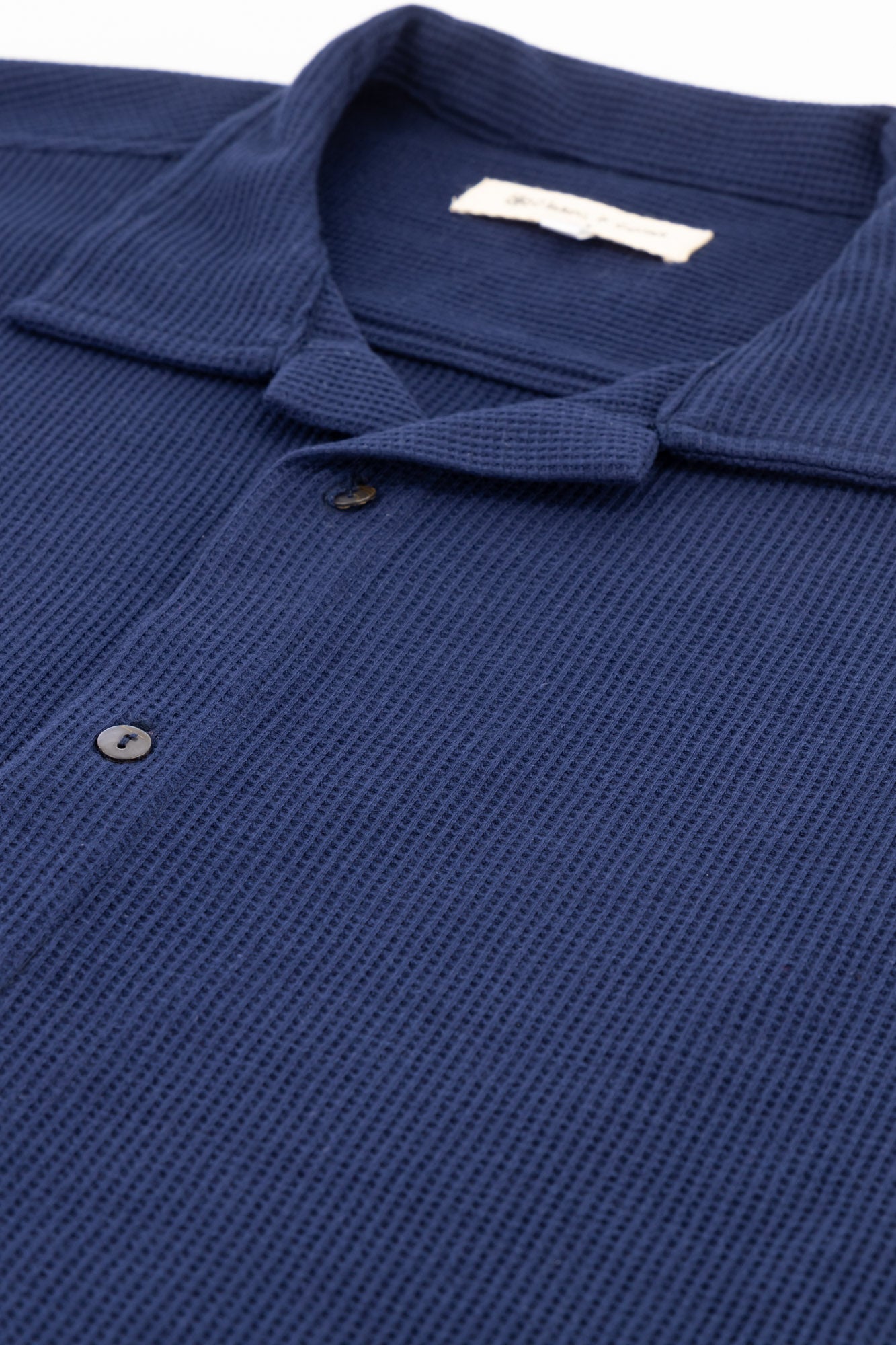 Cotton Waffle Shirt Navy