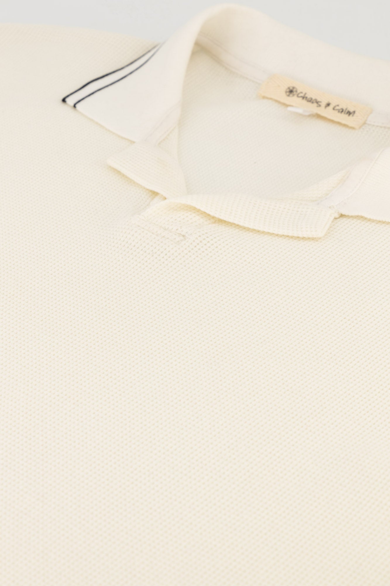 Polo Cotton Waffle Off-White SS