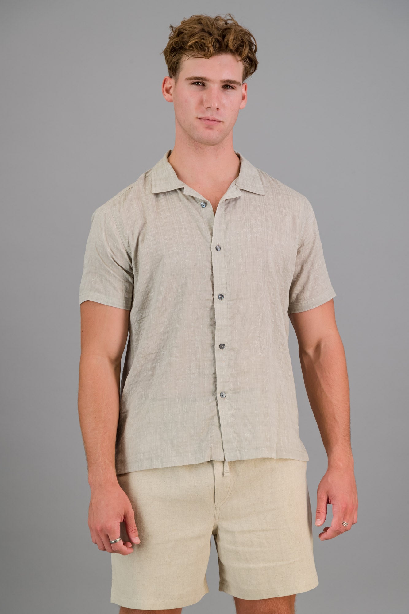 Poly-cotton Burnout Shirt Taupe