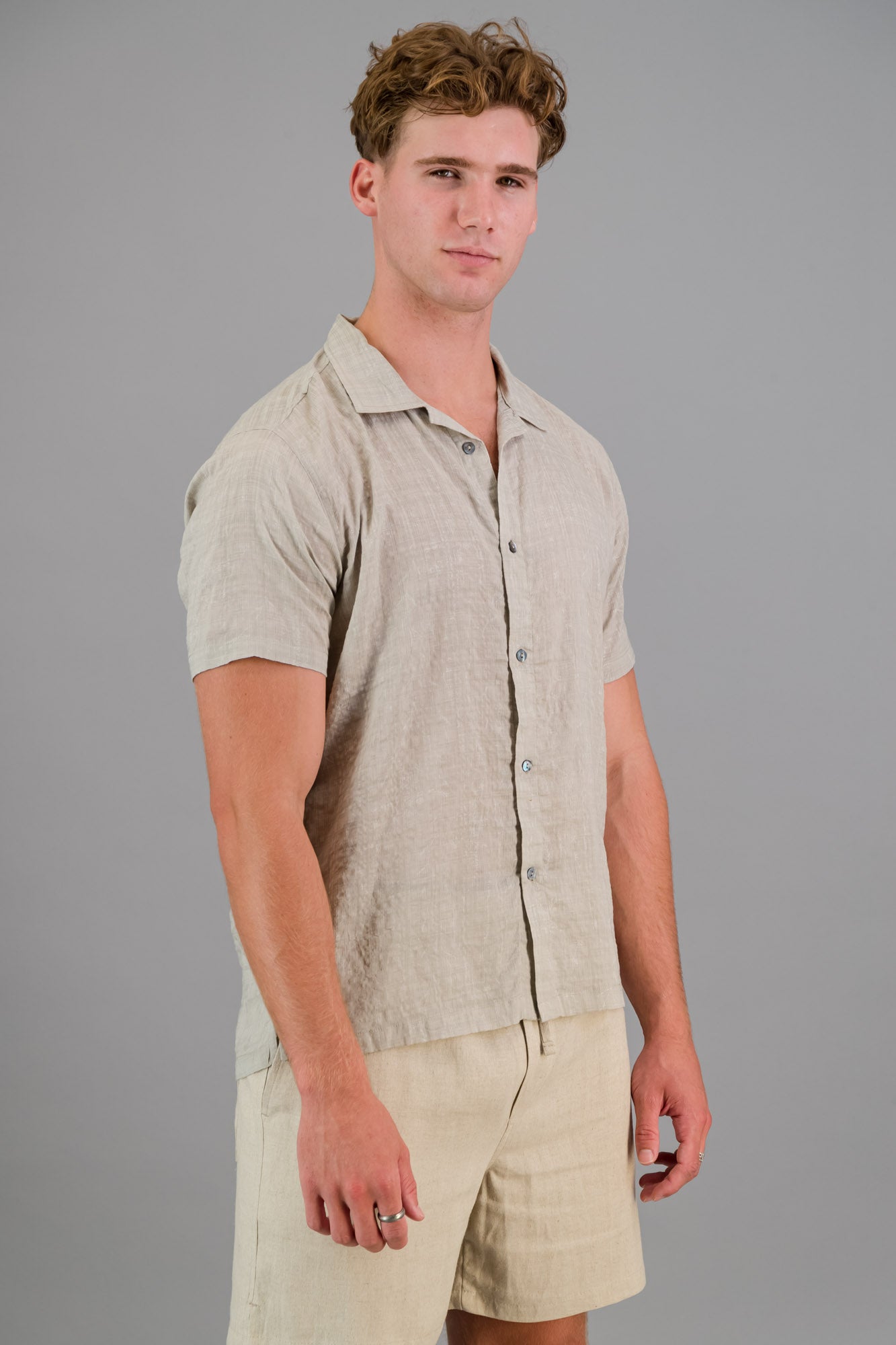 Poly-cotton Burnout Shirt Taupe