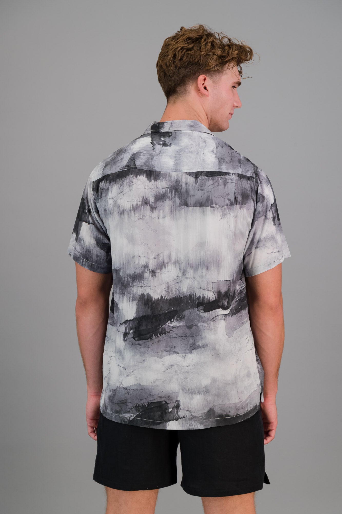 Viscose Printed Shirt Grey Marble