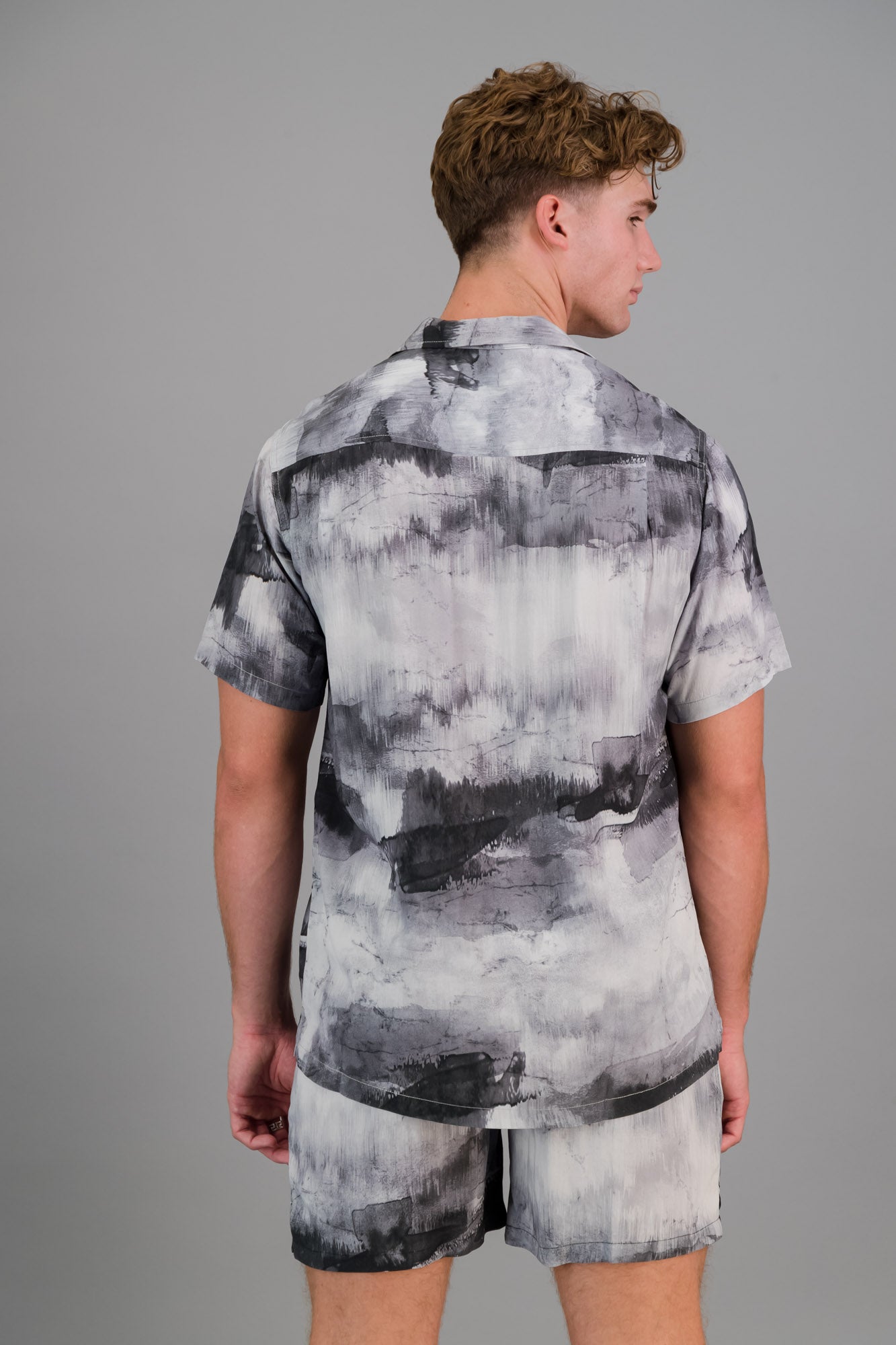 Viscose Printed Shirt Grey Marble