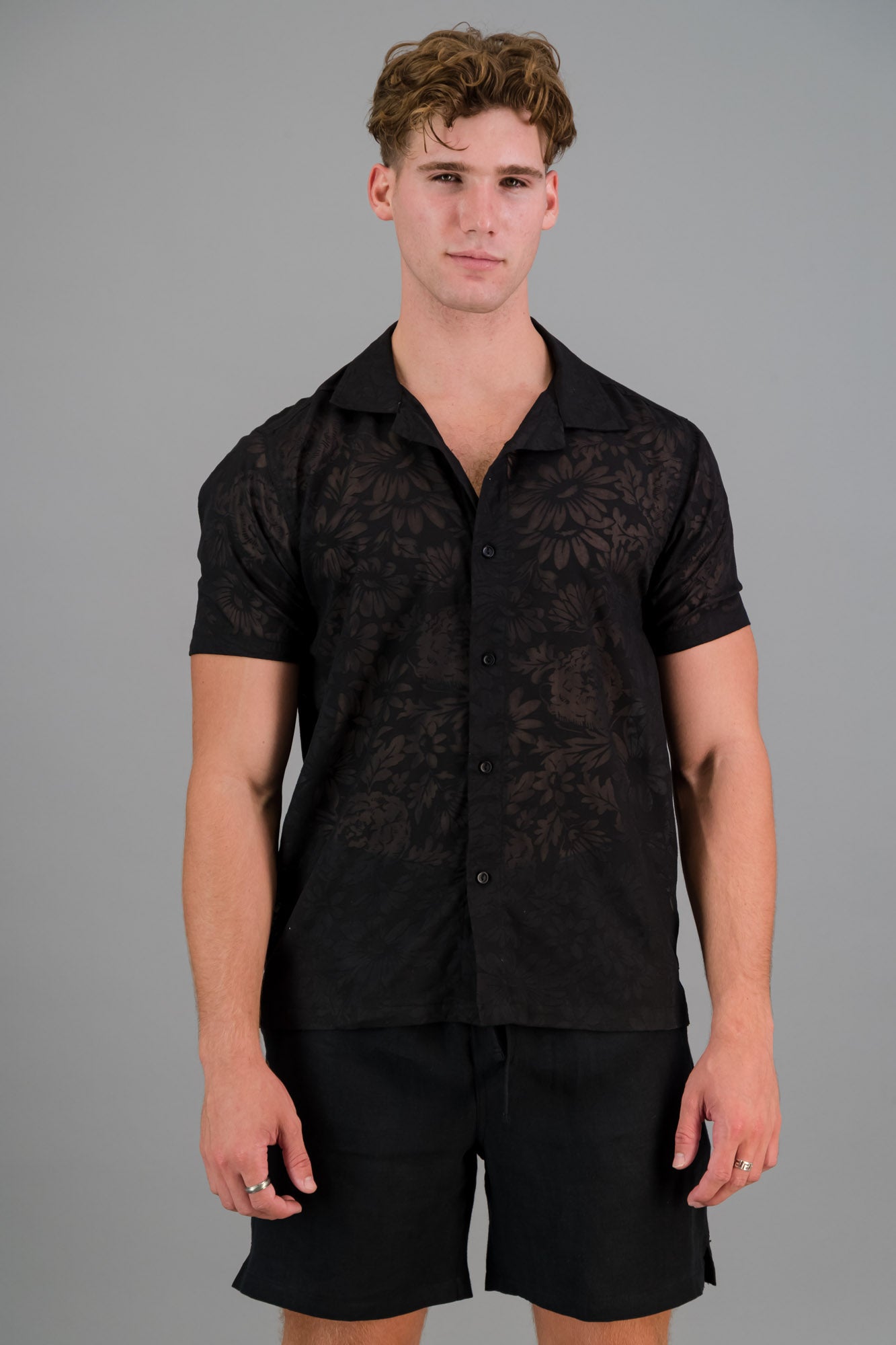 Poly-cotton Burnout Shirt Black