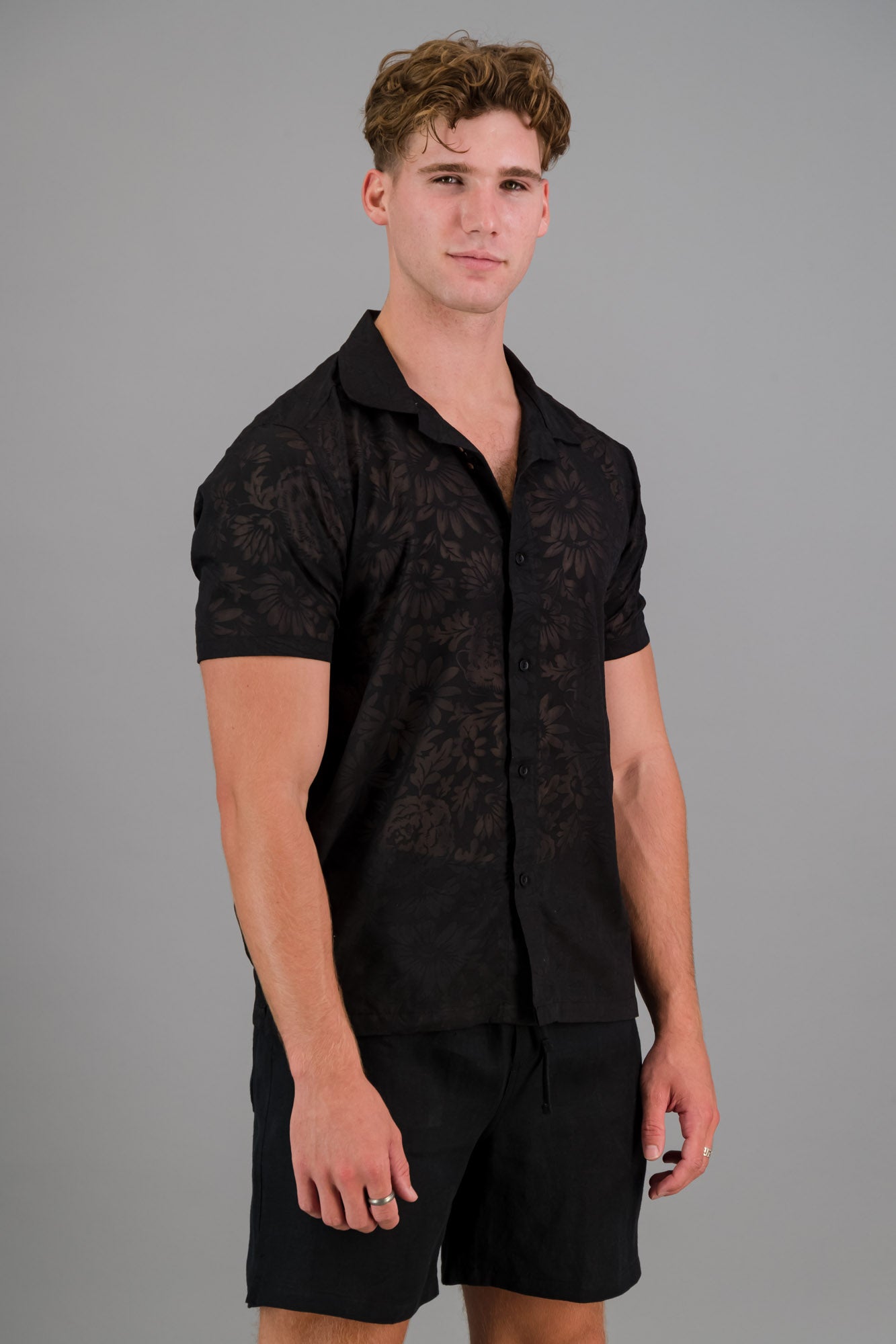 Poly-cotton Burnout Shirt Black