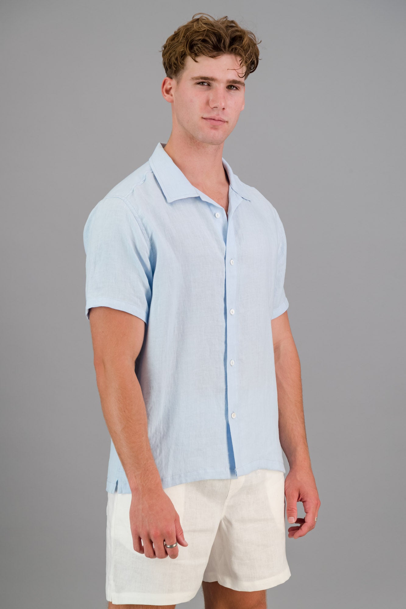 Linen Shirt Ice Blue