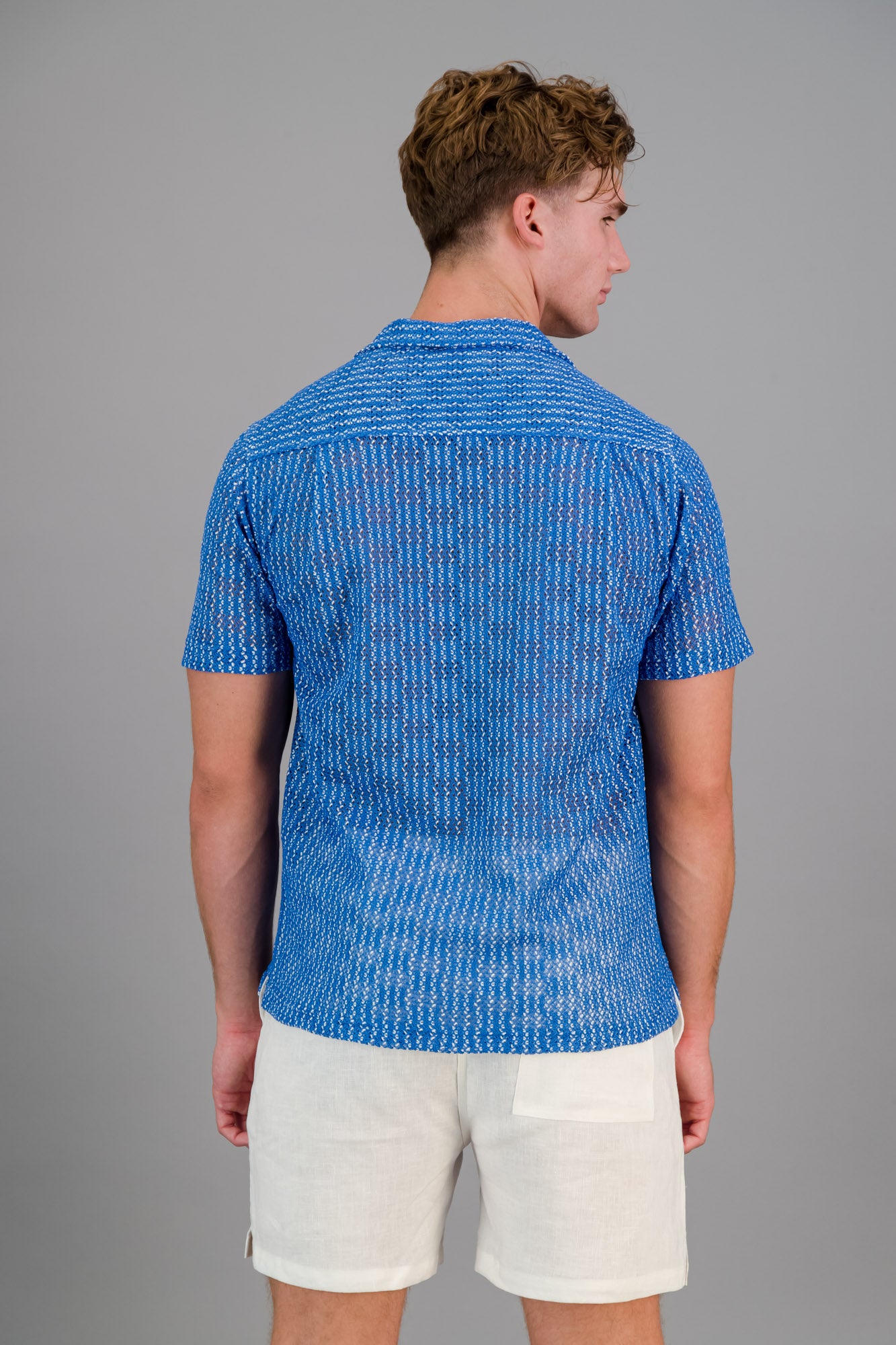 Poly-cotton Rick Rack Inverse Shirt Cobalt