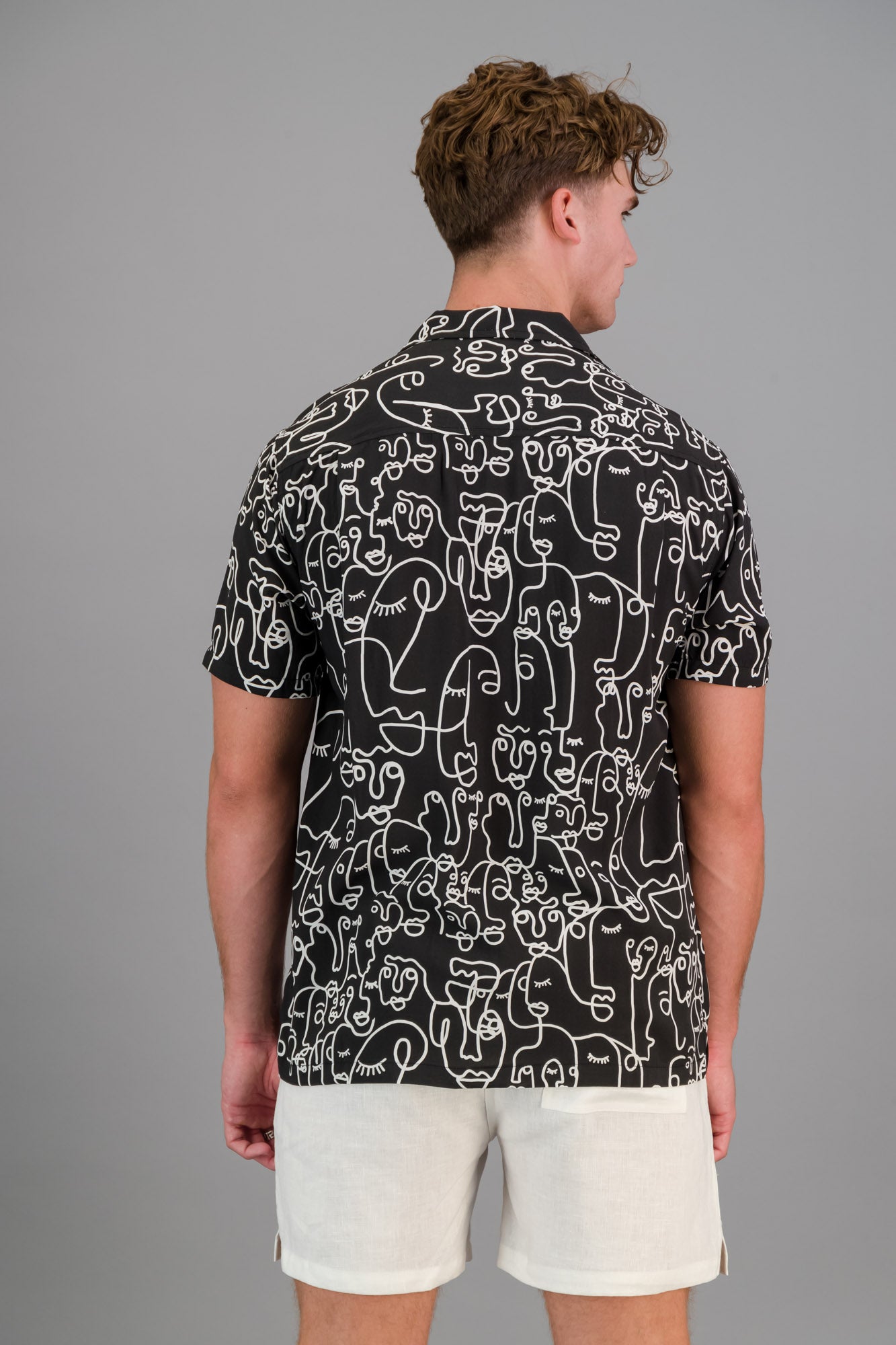 Viscose Printed Shirt Faces B+W