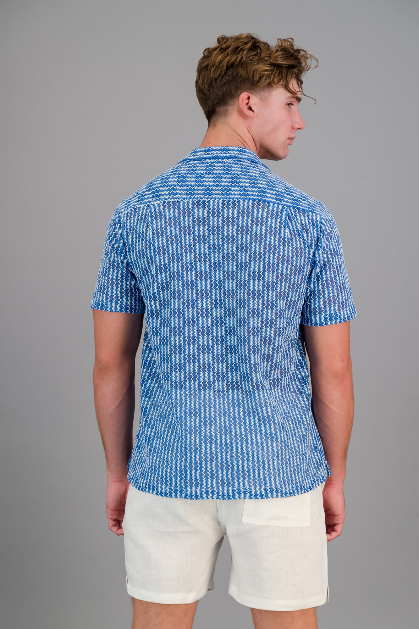 Poly-cotton Rick Rack Shirt Cobalt