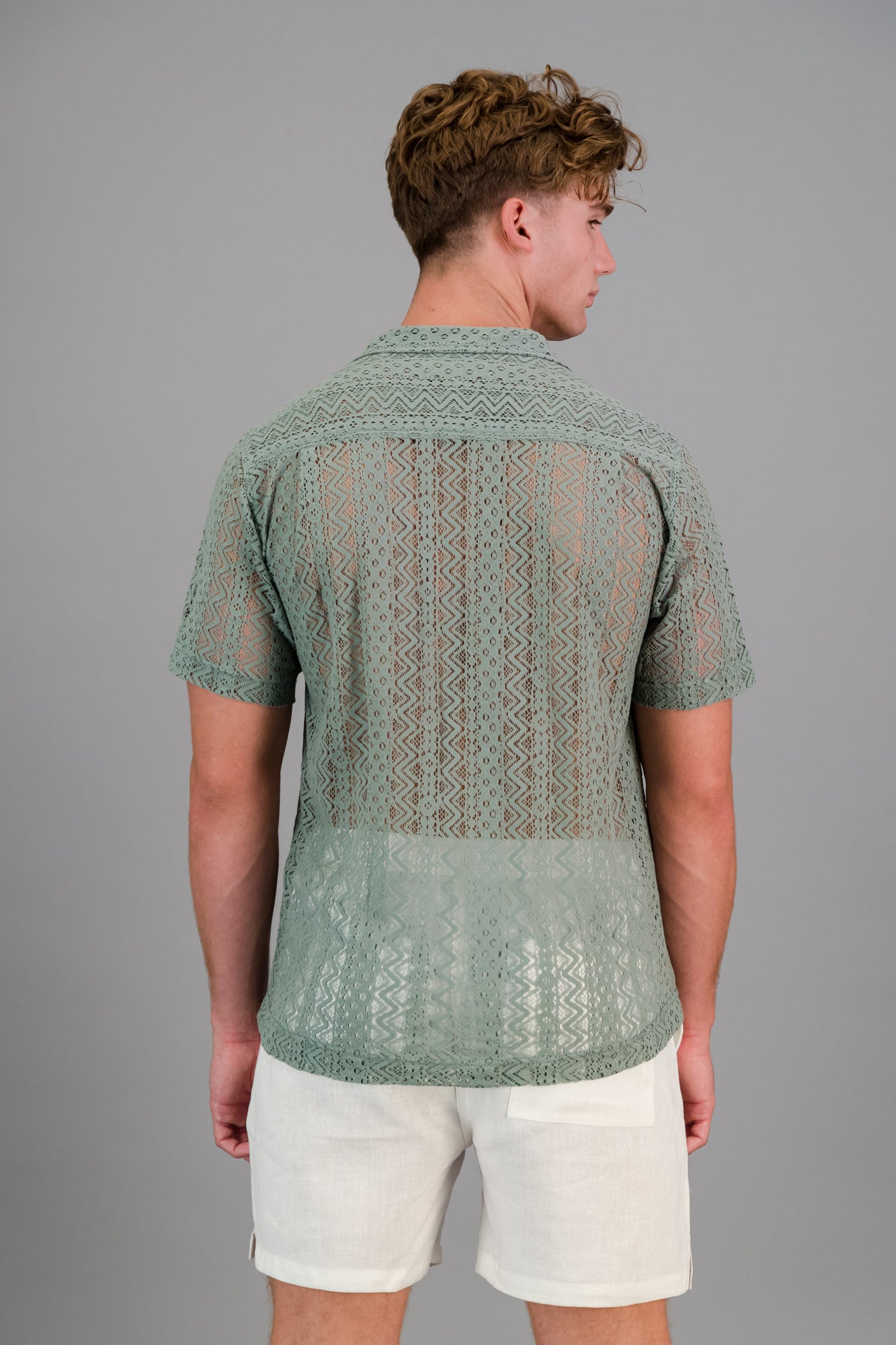 Poly Lace Shirt Moss Green