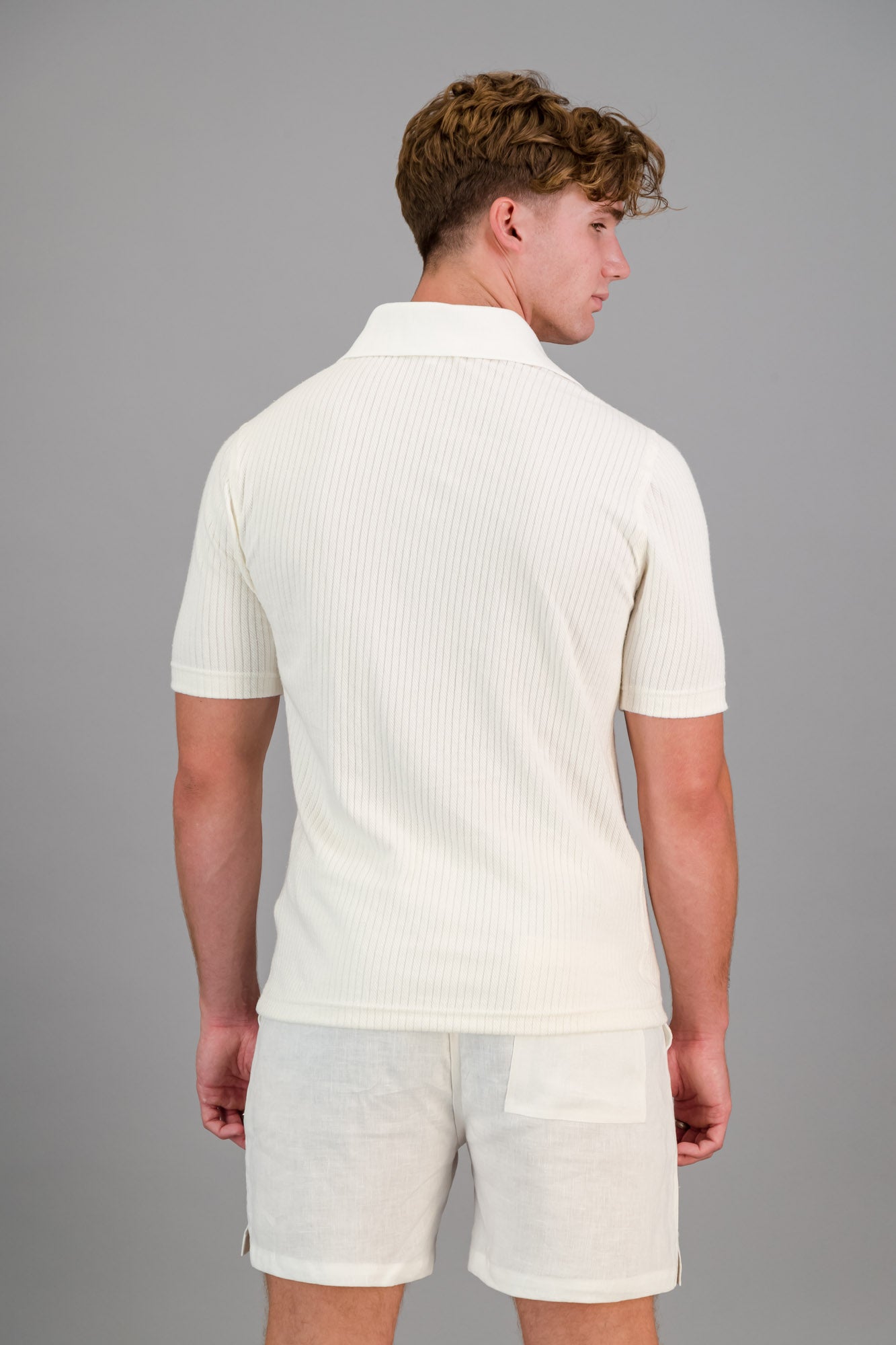 Polo Cotton Braided Cable Fleece Off-White SS