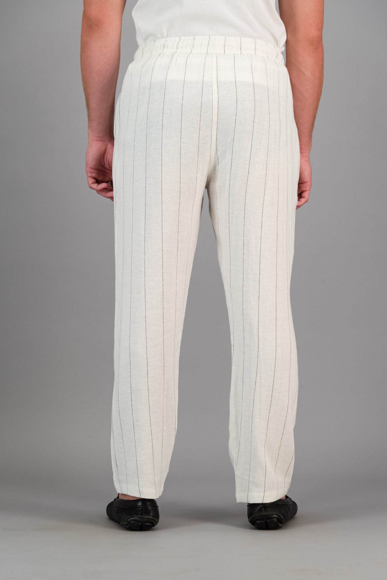 Linen Viscose Comfort Pants Space Stripe