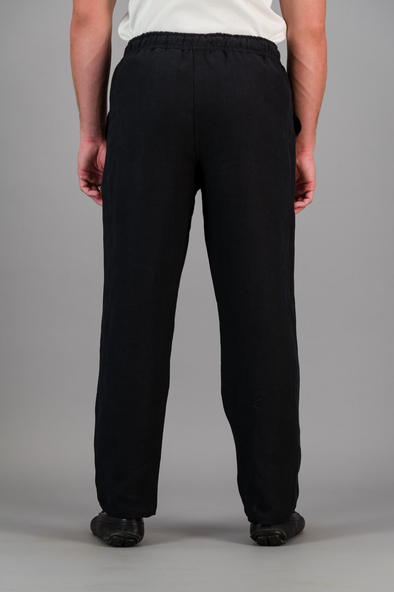 Linen Comfort Pants Black