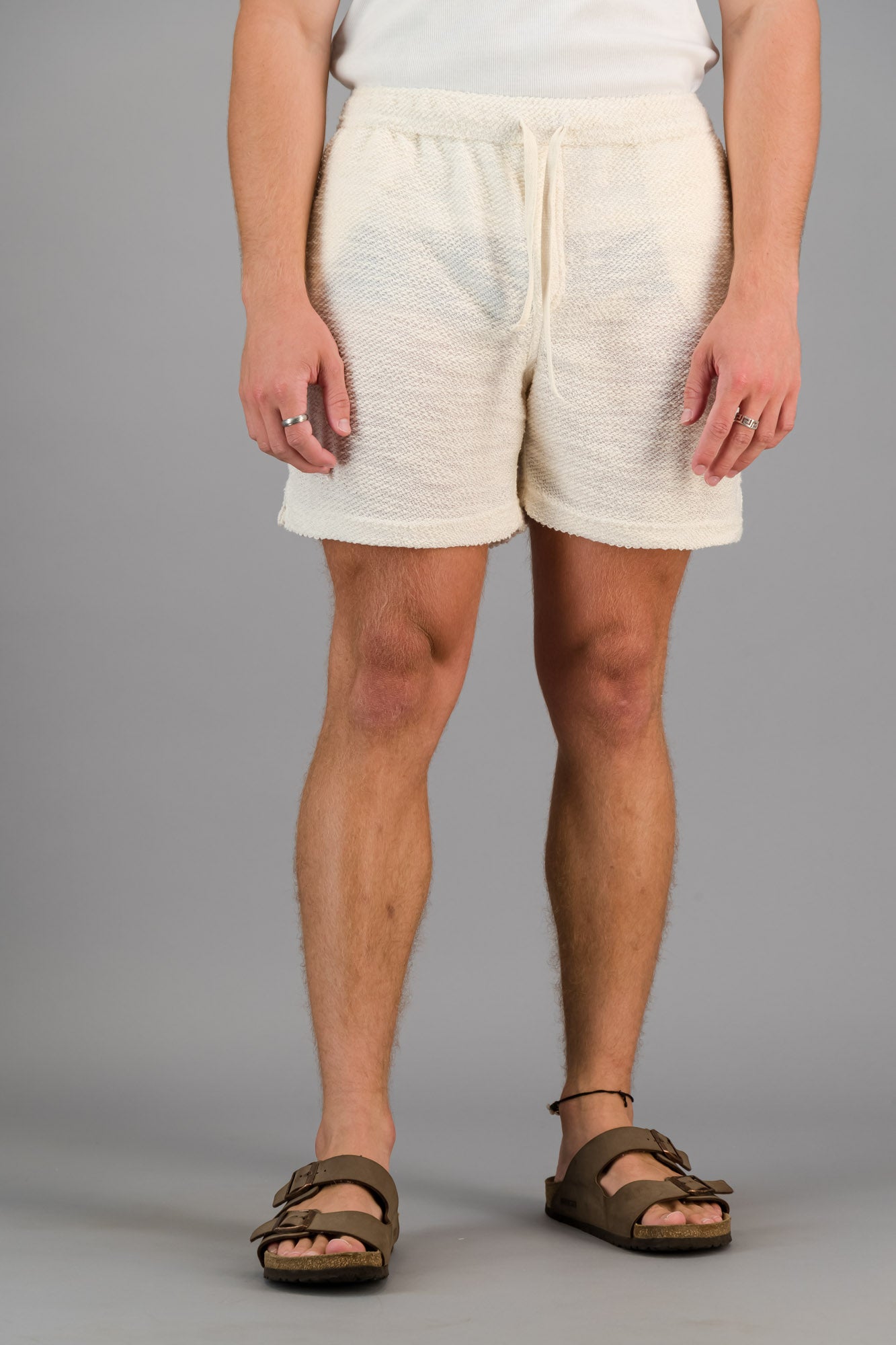 Cotton-rich Thick & Thin Shorts Off-White