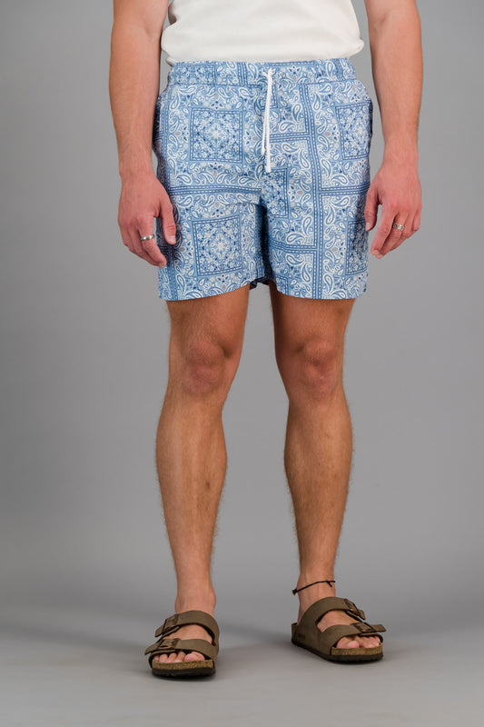 Poly-cotton Shorts Blue Bandana