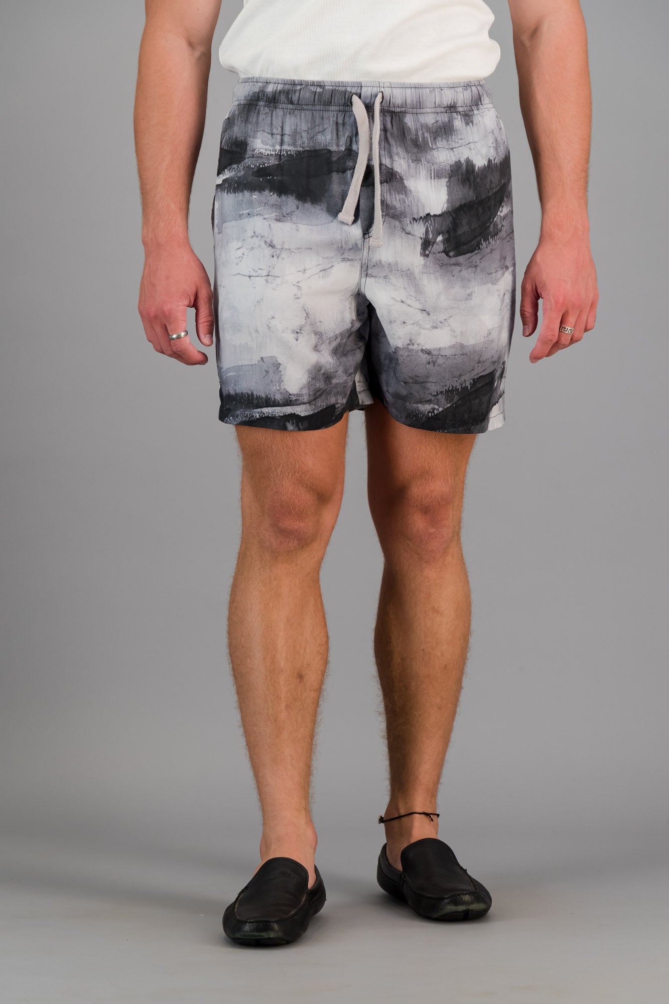 Viscose Shorts Grey Marble