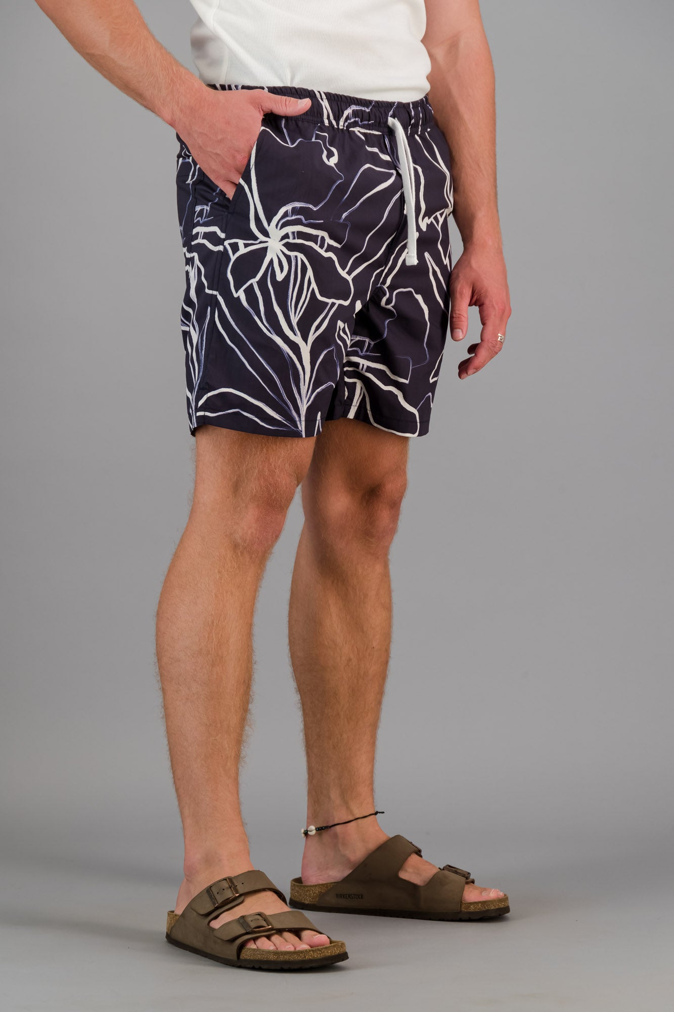 Poly-cotton Shorts Navy Marble