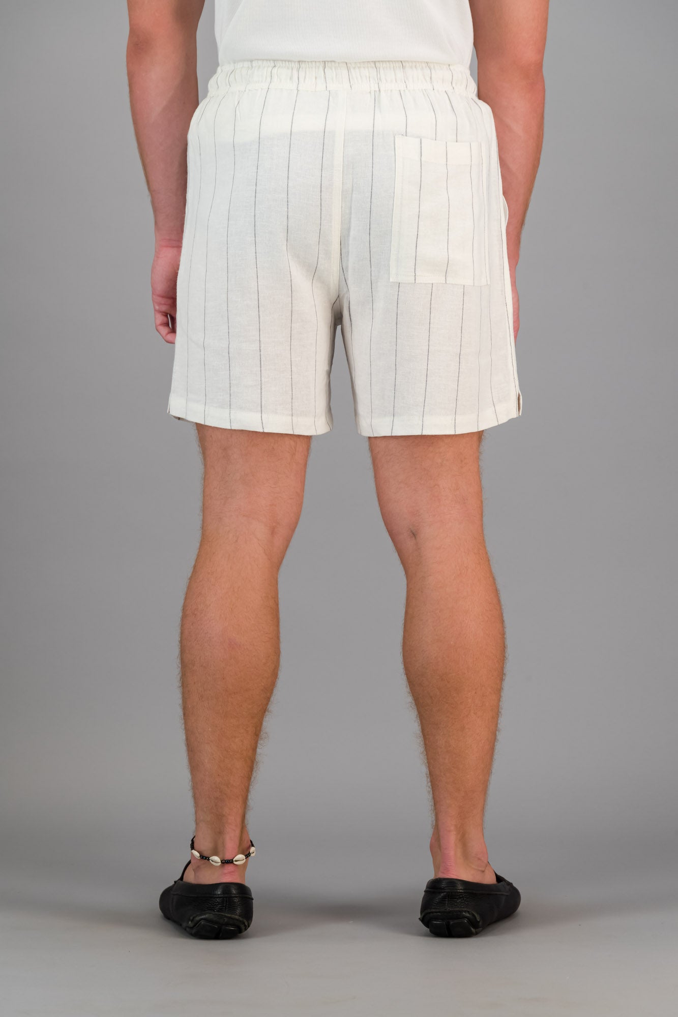 Linen Viscose Shorts Space Stripe