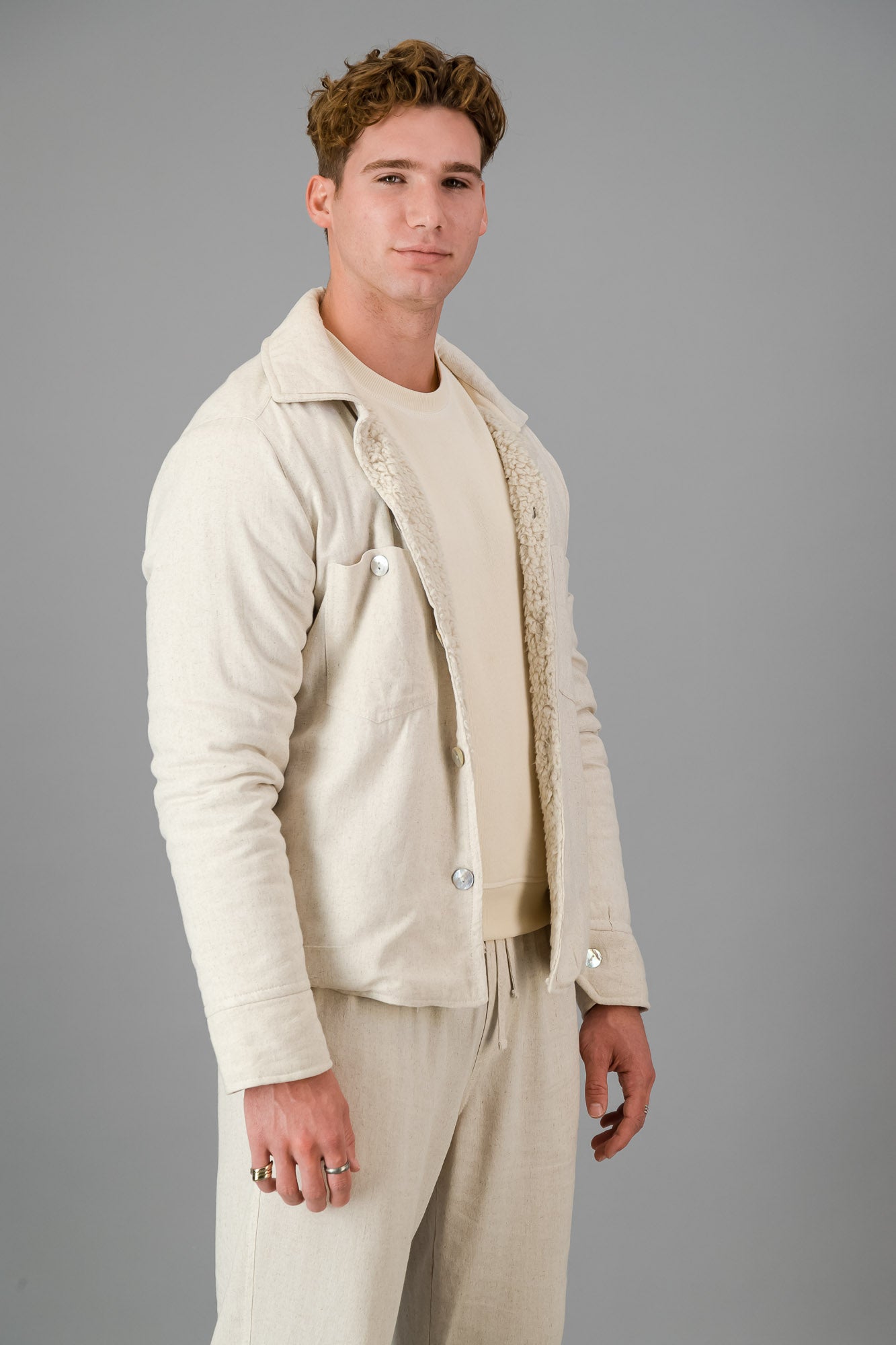 Shacket Linen Viscose Oatmeal