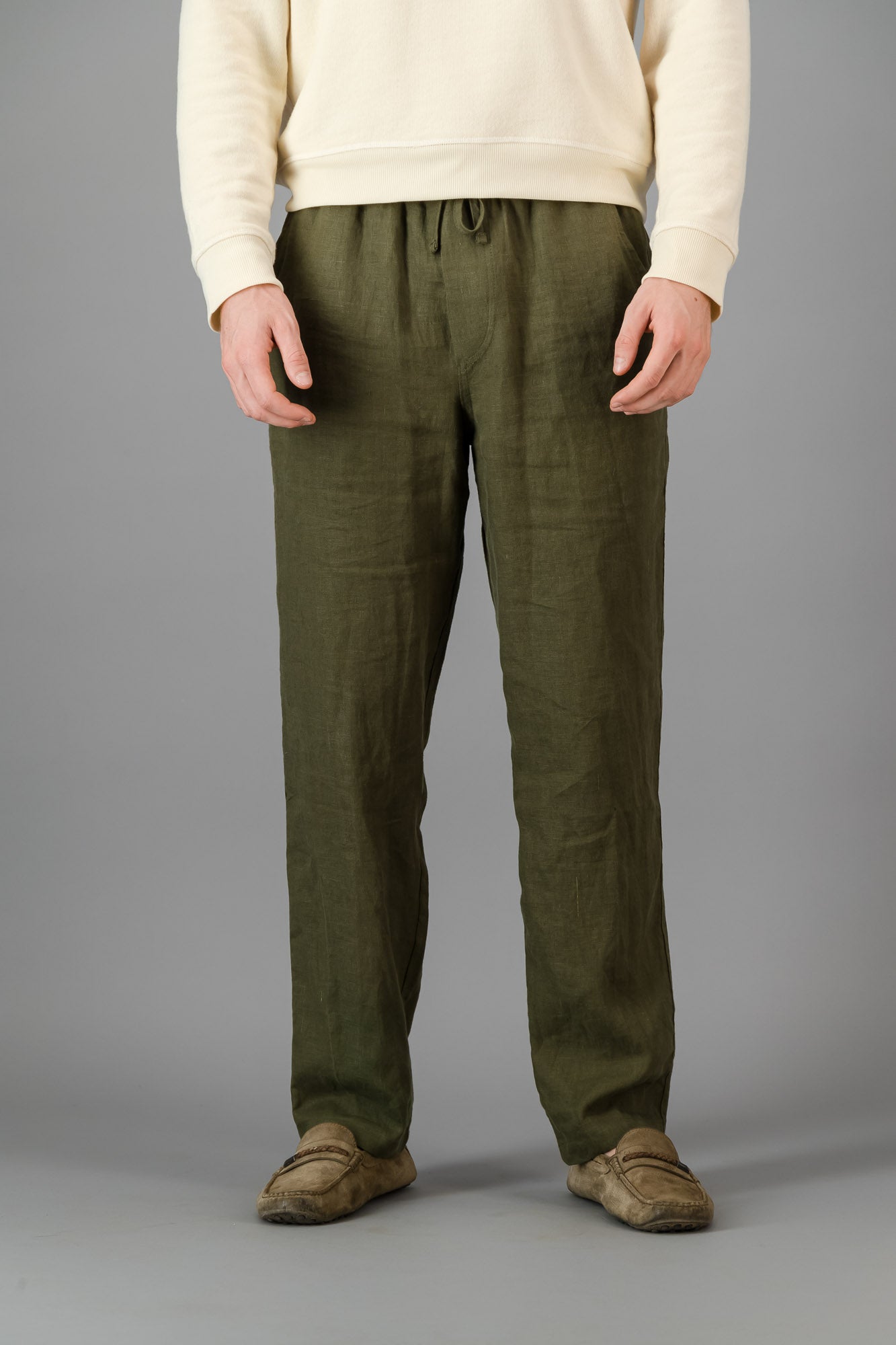 Linen Comfort Pants Olive