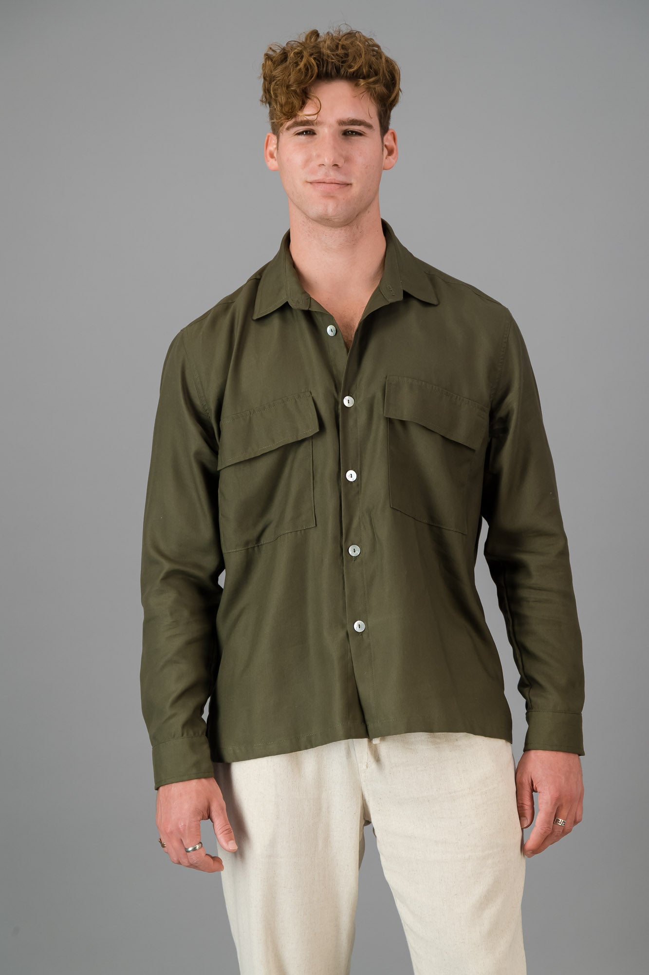 Overshirt Olive Tencel