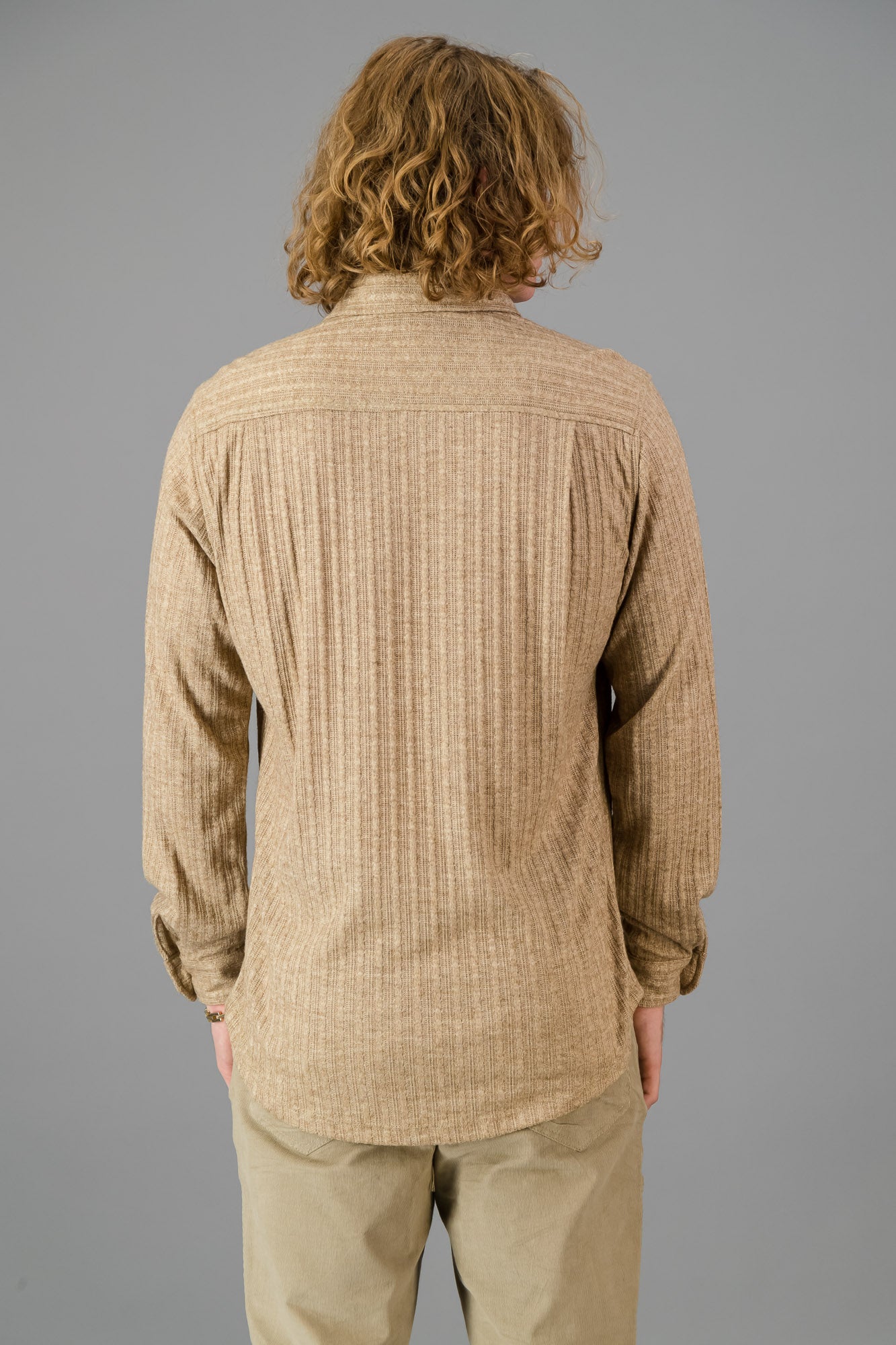 LS Shirt Cable Knit Brown