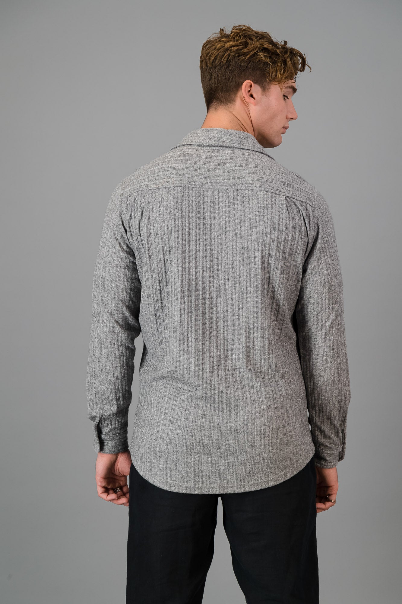 LS Shirt Cable Knit Grey