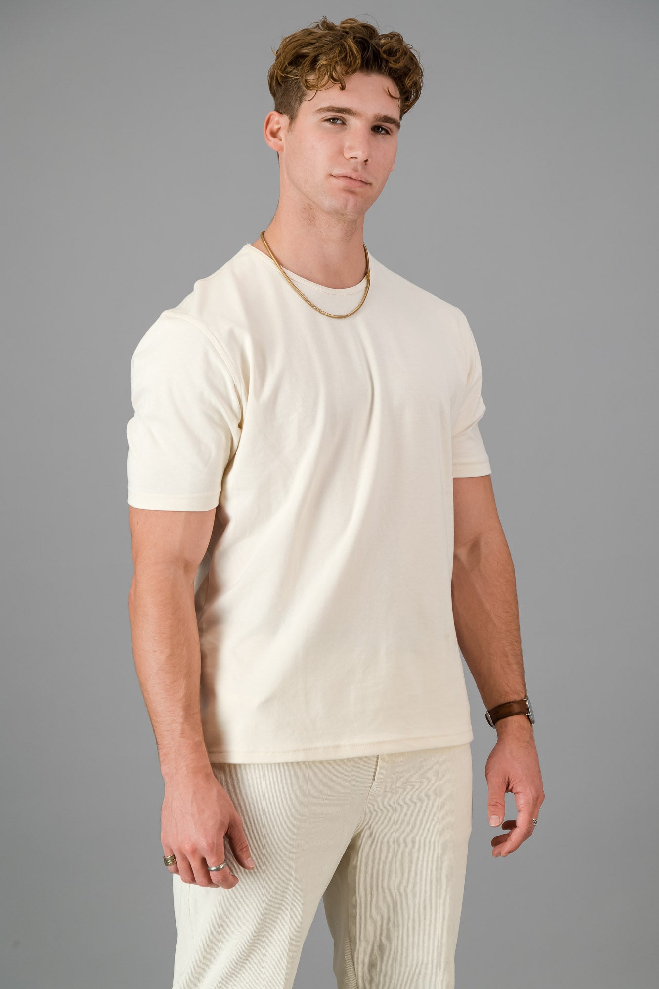 Cotton-Lycra T-Shirt Vanilla