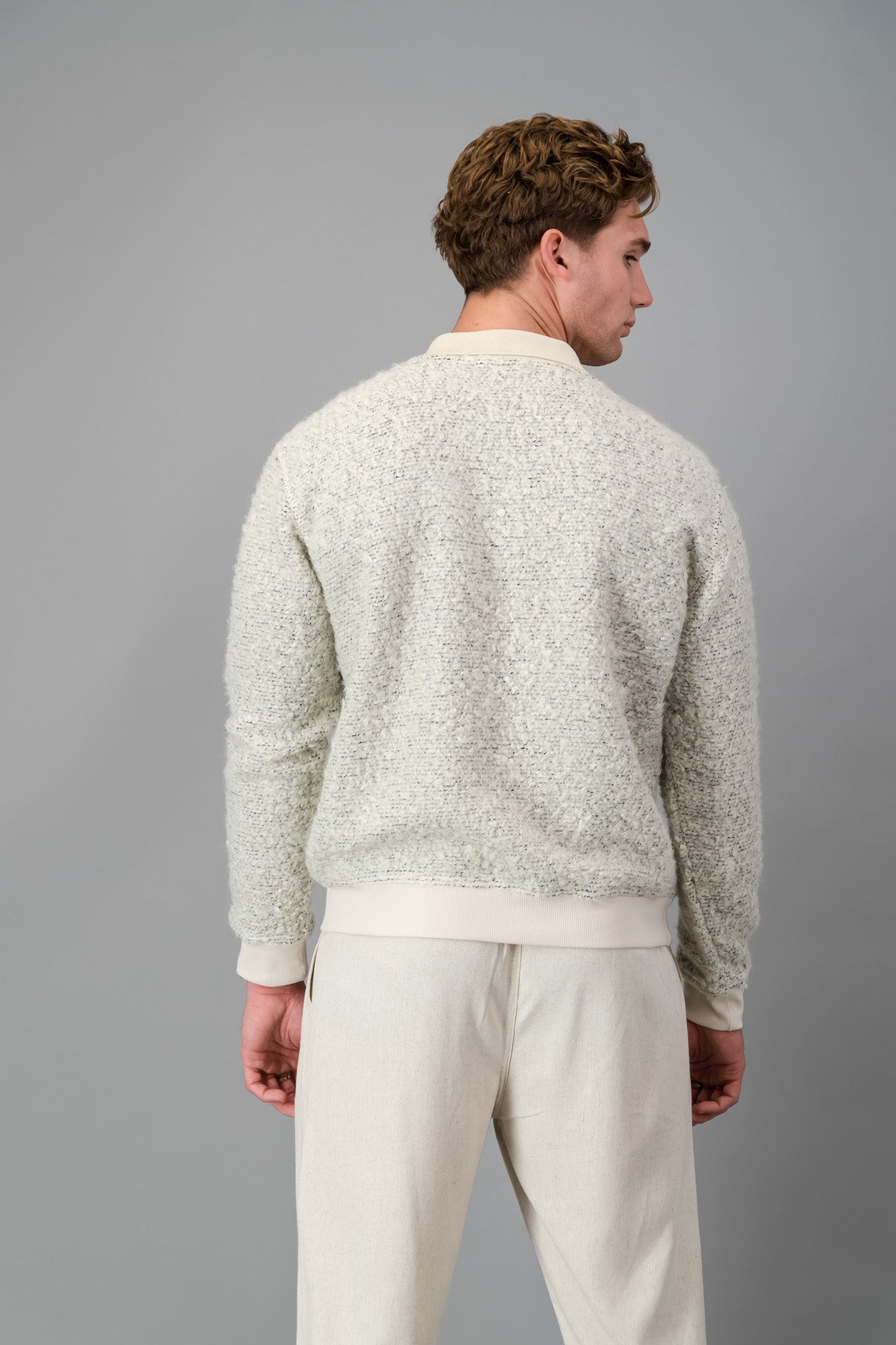 Polo Poly Boucle Off-White Marle LS