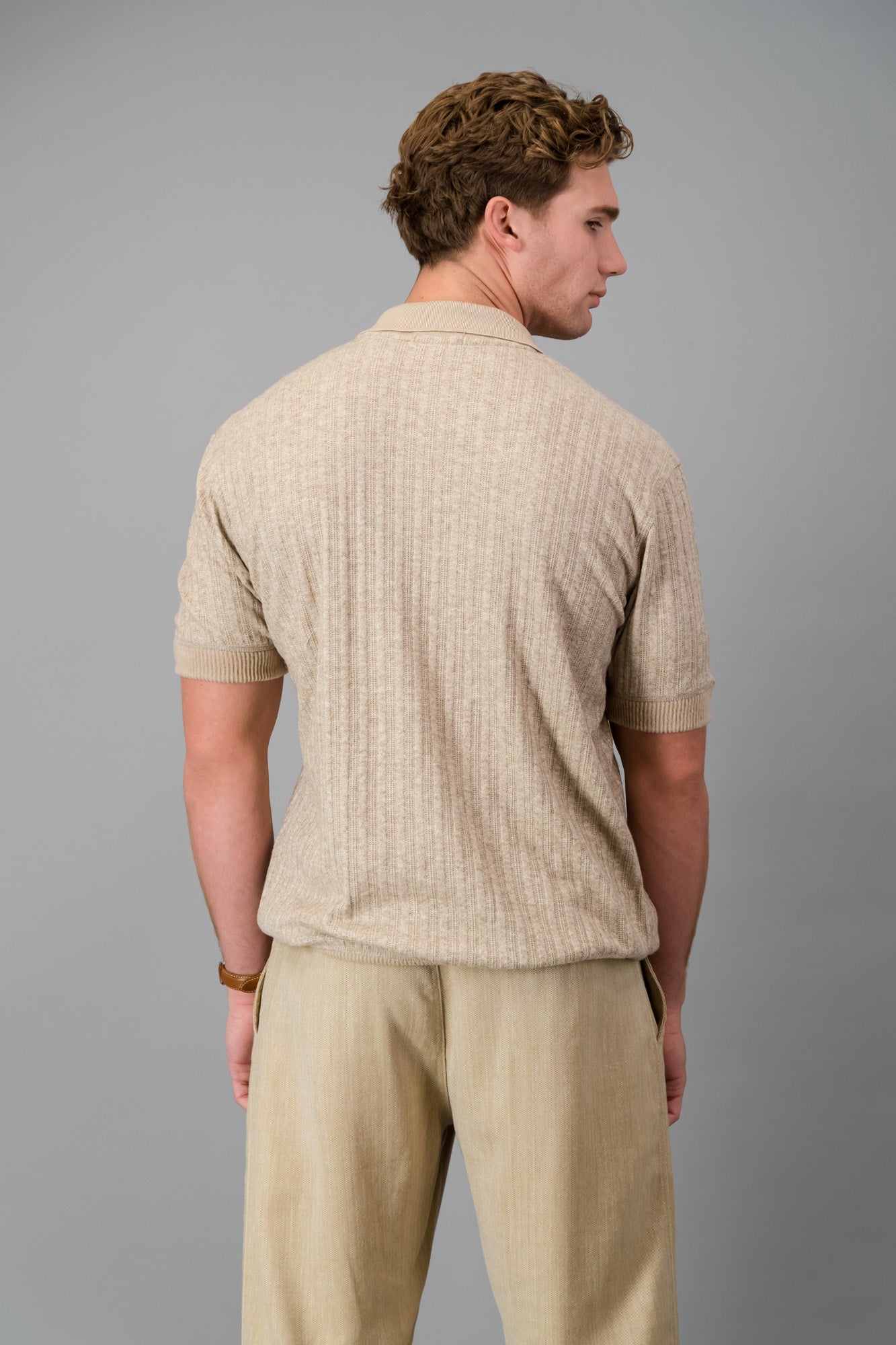 Polo Rayon-rich Cable Knit Latte SS