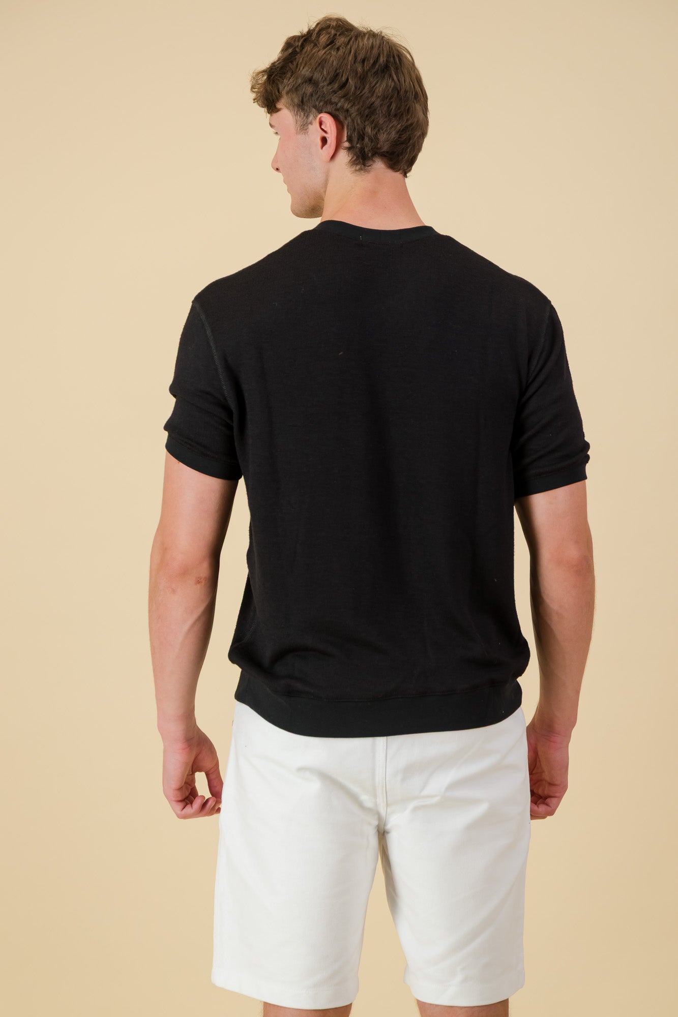 Rayon Knit Regular Fit T-Shirt Black