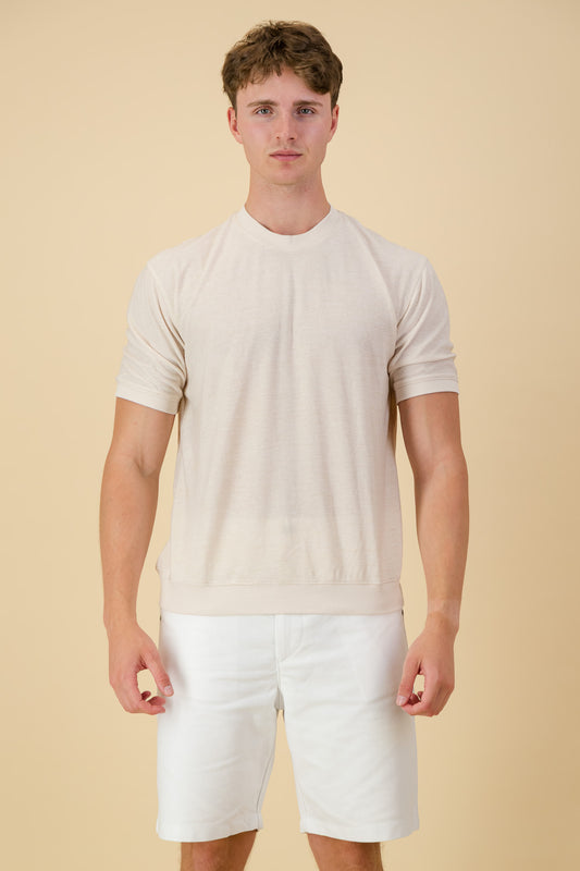 Rayon Knit Regular Fit T-Shirt Oat Melange