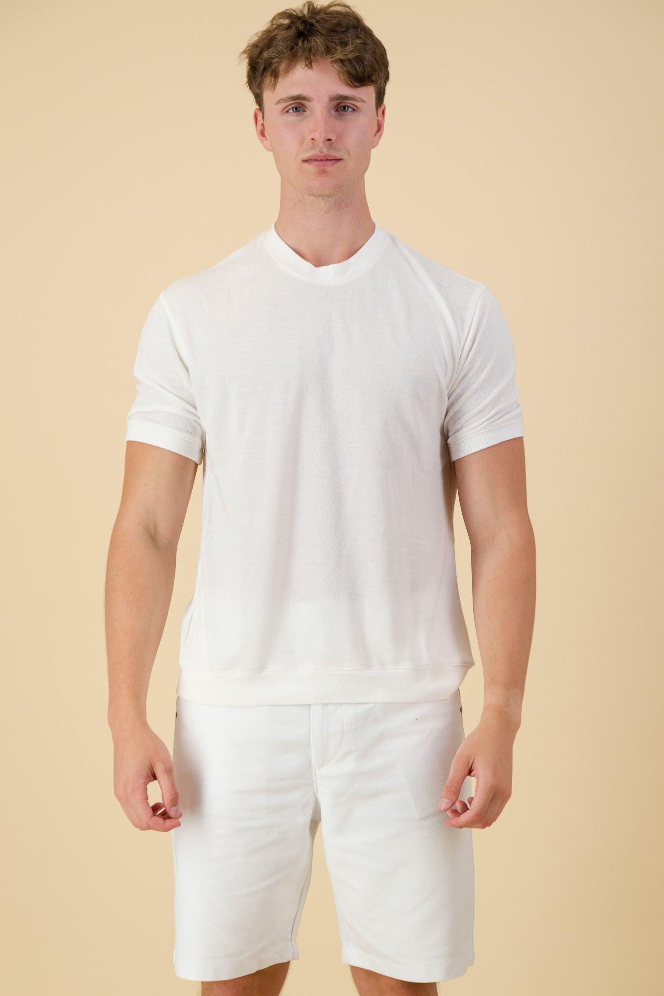 Rayon Knit Regular Fit T-Shirt White